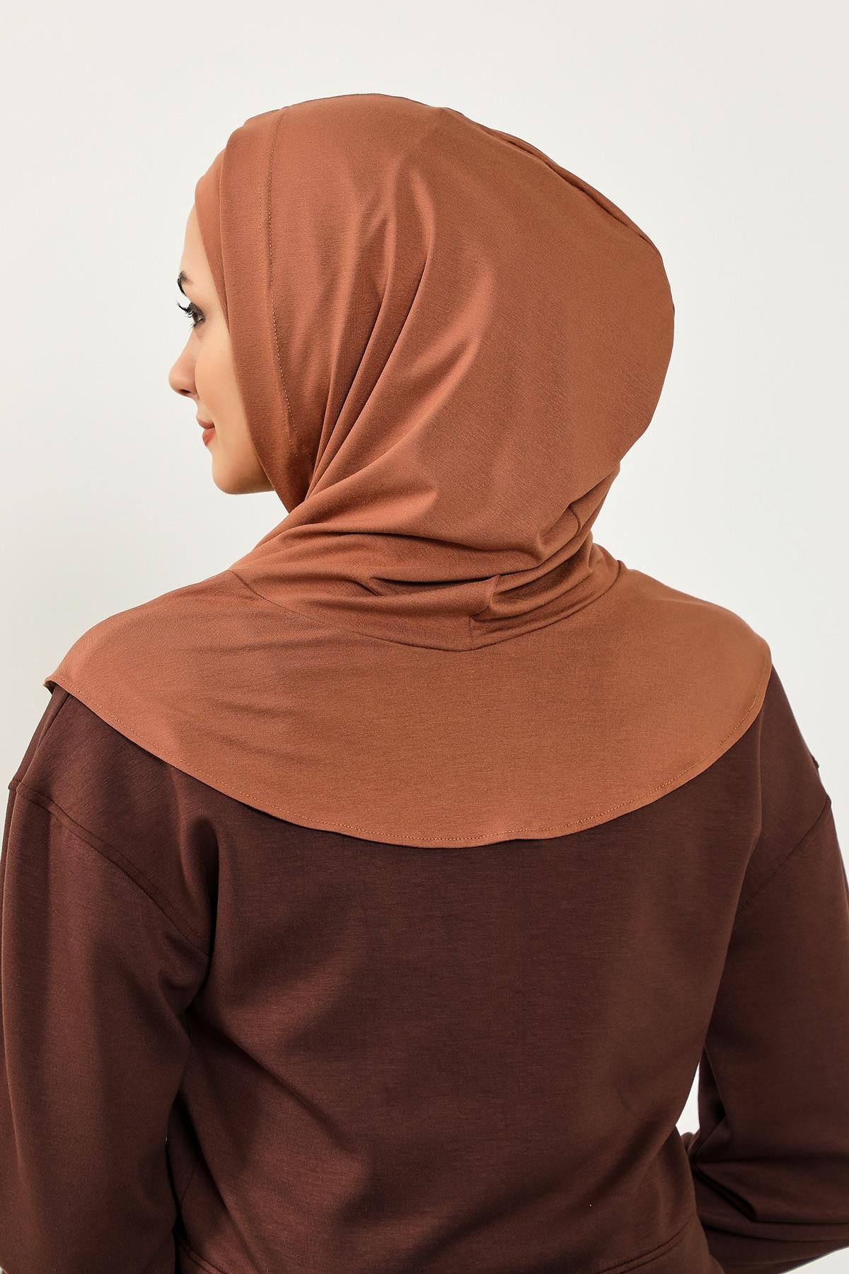 Kapşon ve Kapatıcı Özellikli Penye Kadın Hazır Bone,B-89P