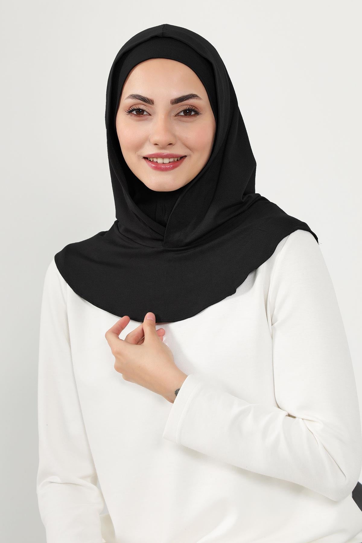 Kapşon ve Kapatıcı Özellikli Penye Kadın Hazır Bone,B-89P
