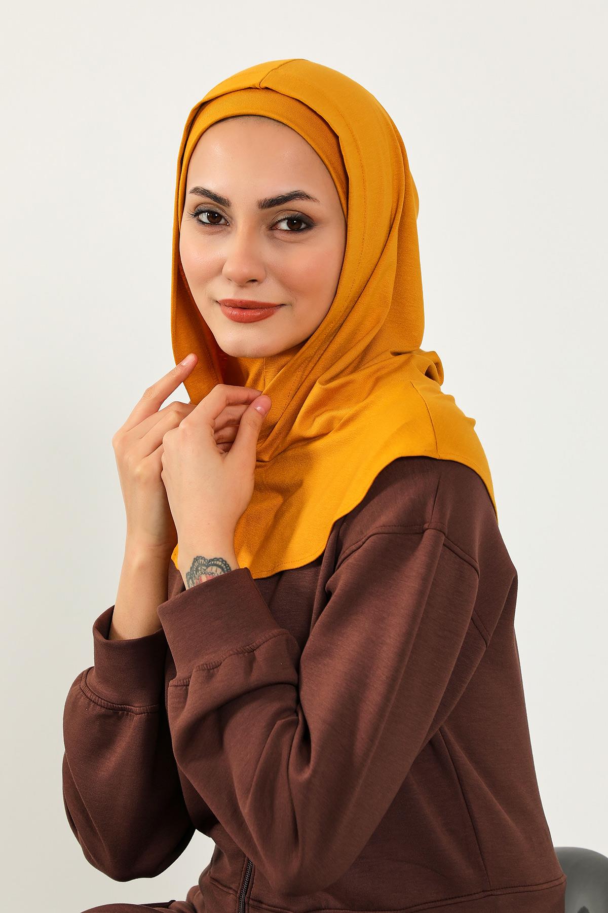 Kapşon ve Kapatıcı Özellikli Penye Kadın Hazır Bone,B-89P