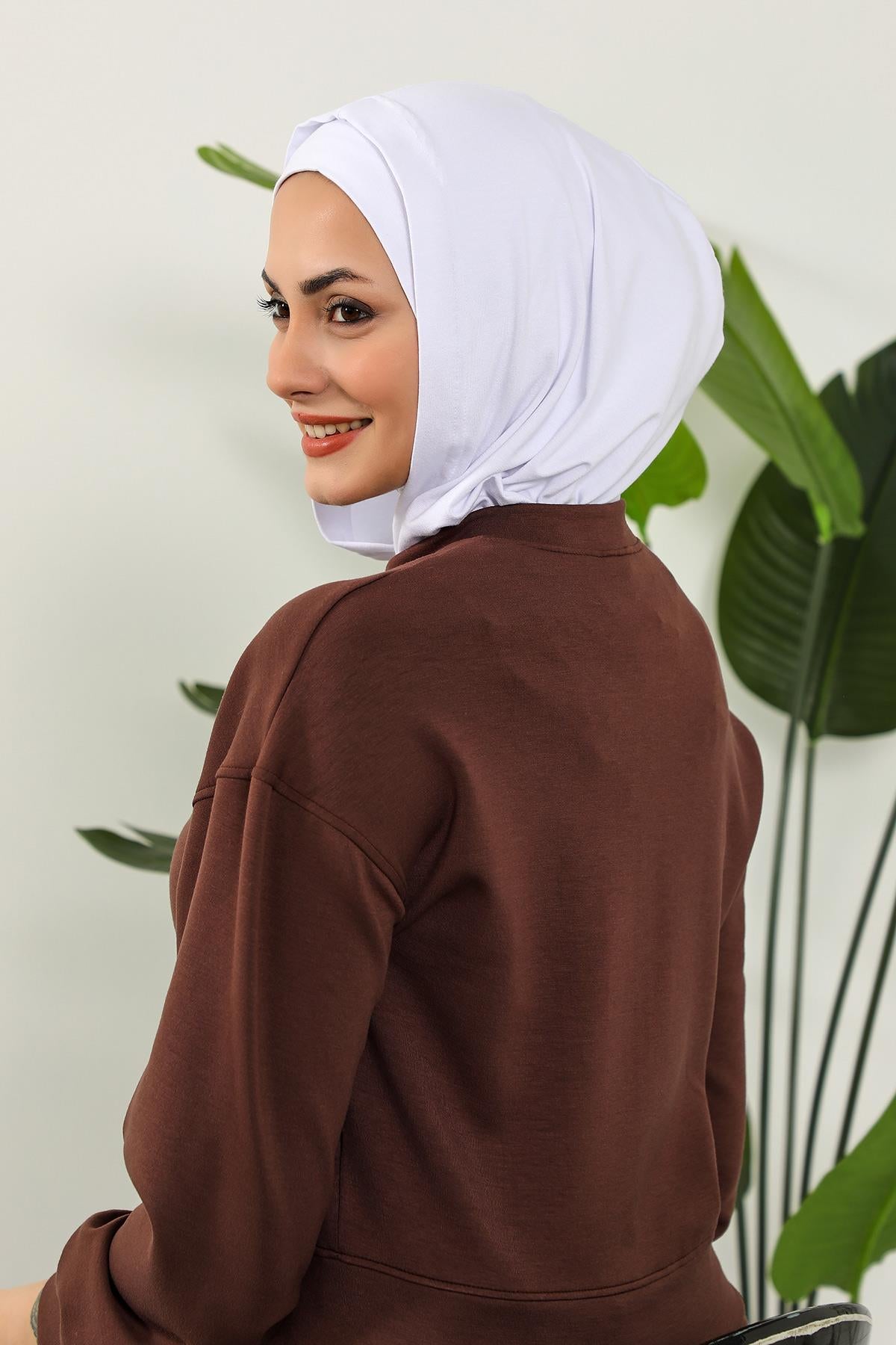 Kapşon ve Kapatıcı Özellikli Penye Kadın Hazır Bone,B-89P