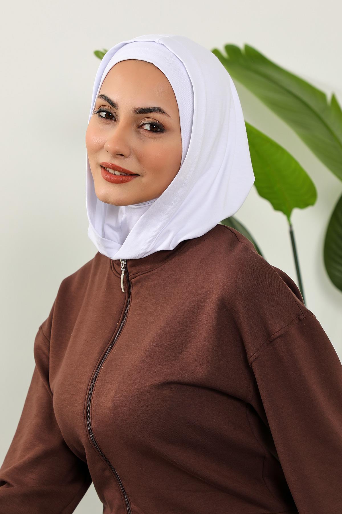 Kapşon ve Kapatıcı Özellikli Penye Kadın Hazır Bone,B-89P