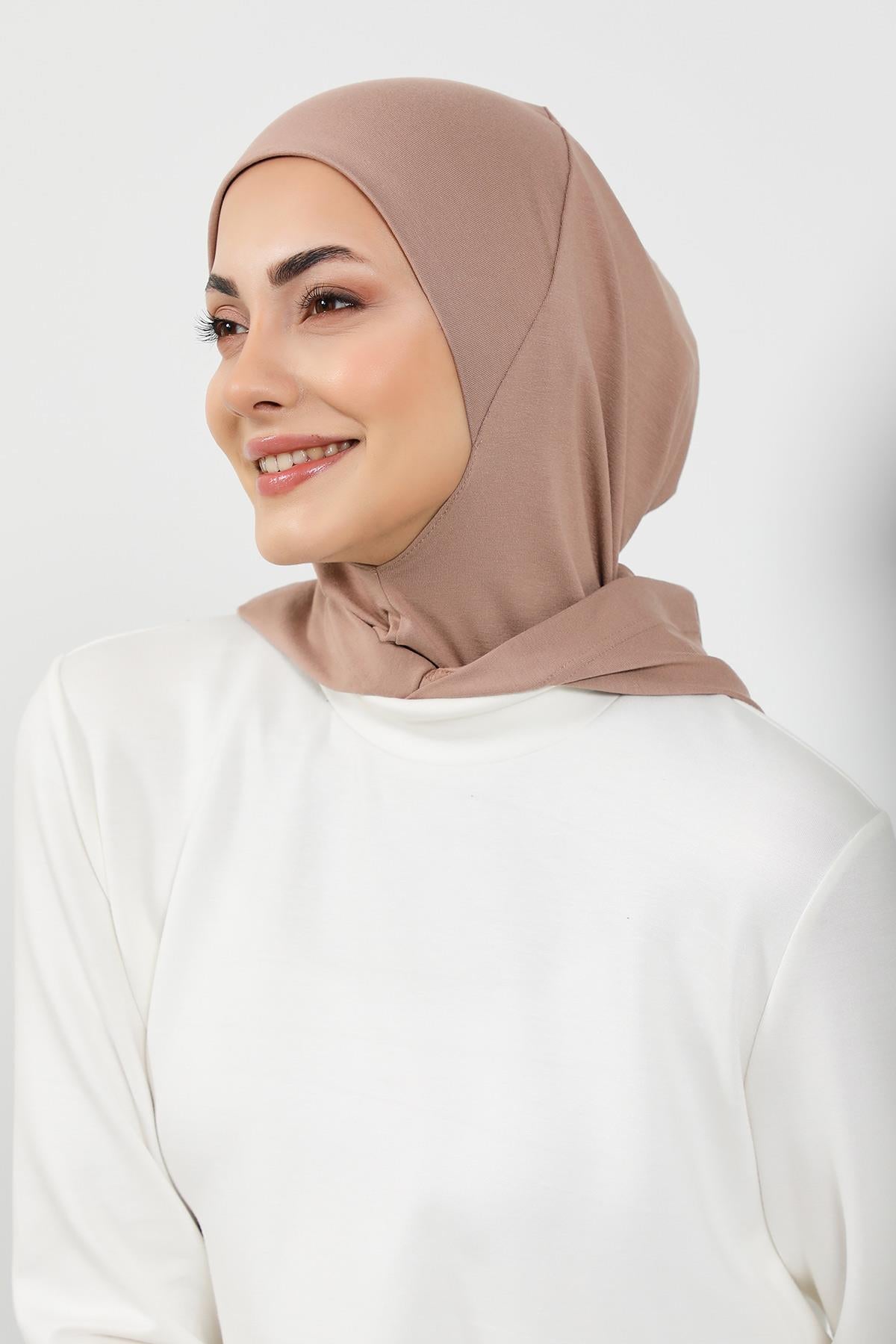 Kapşon ve Kapatıcı Özellikli Penye Kadın Hazır Bone,B-89P