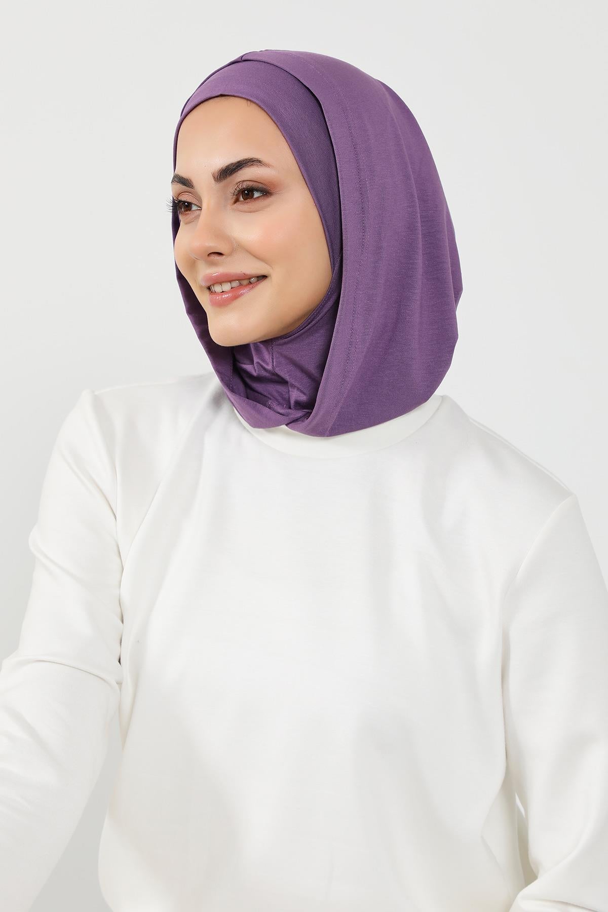 Kapşon ve Kapatıcı Özellikli Penye Kadın Hazır Bone,B-89P