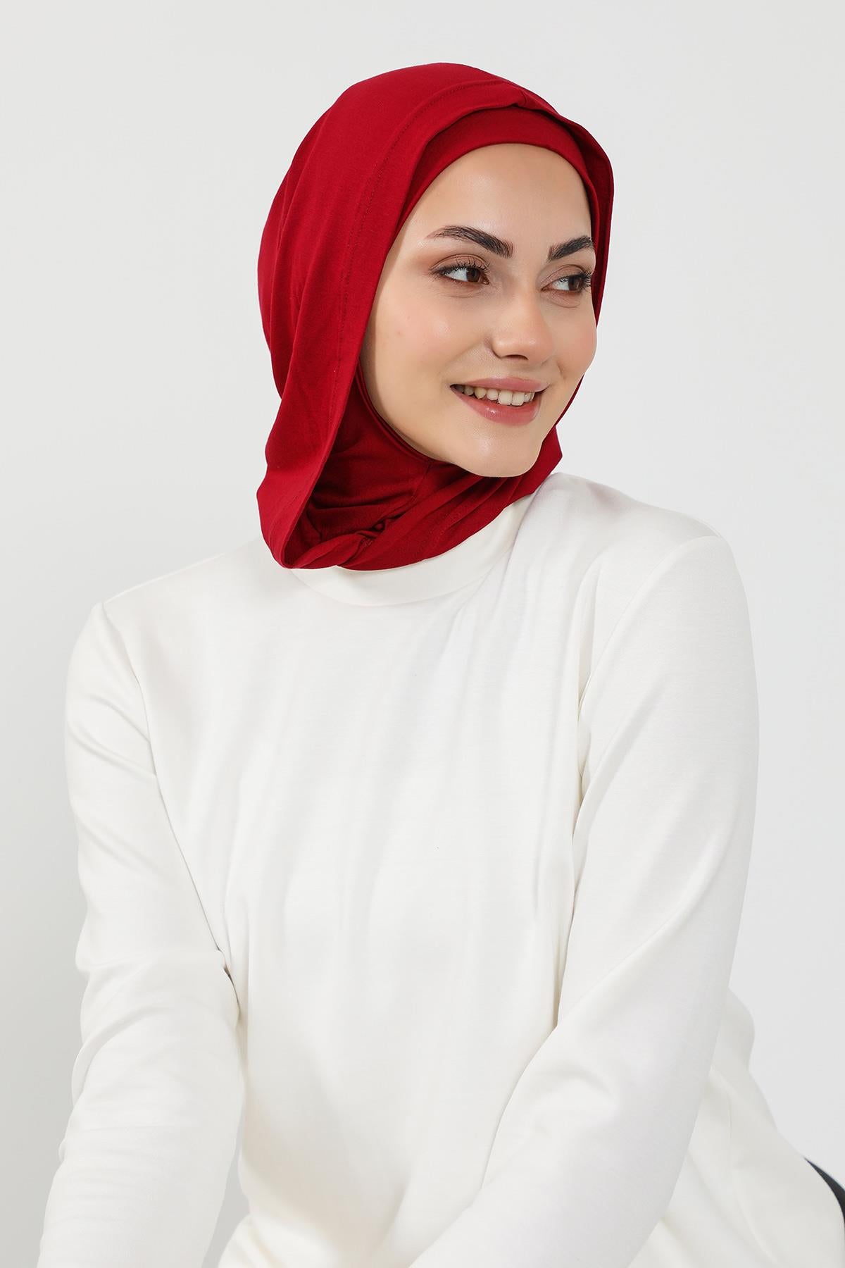 Kapşon ve Kapatıcı Özellikli Penye Kadın Hazır Bone,B-89P