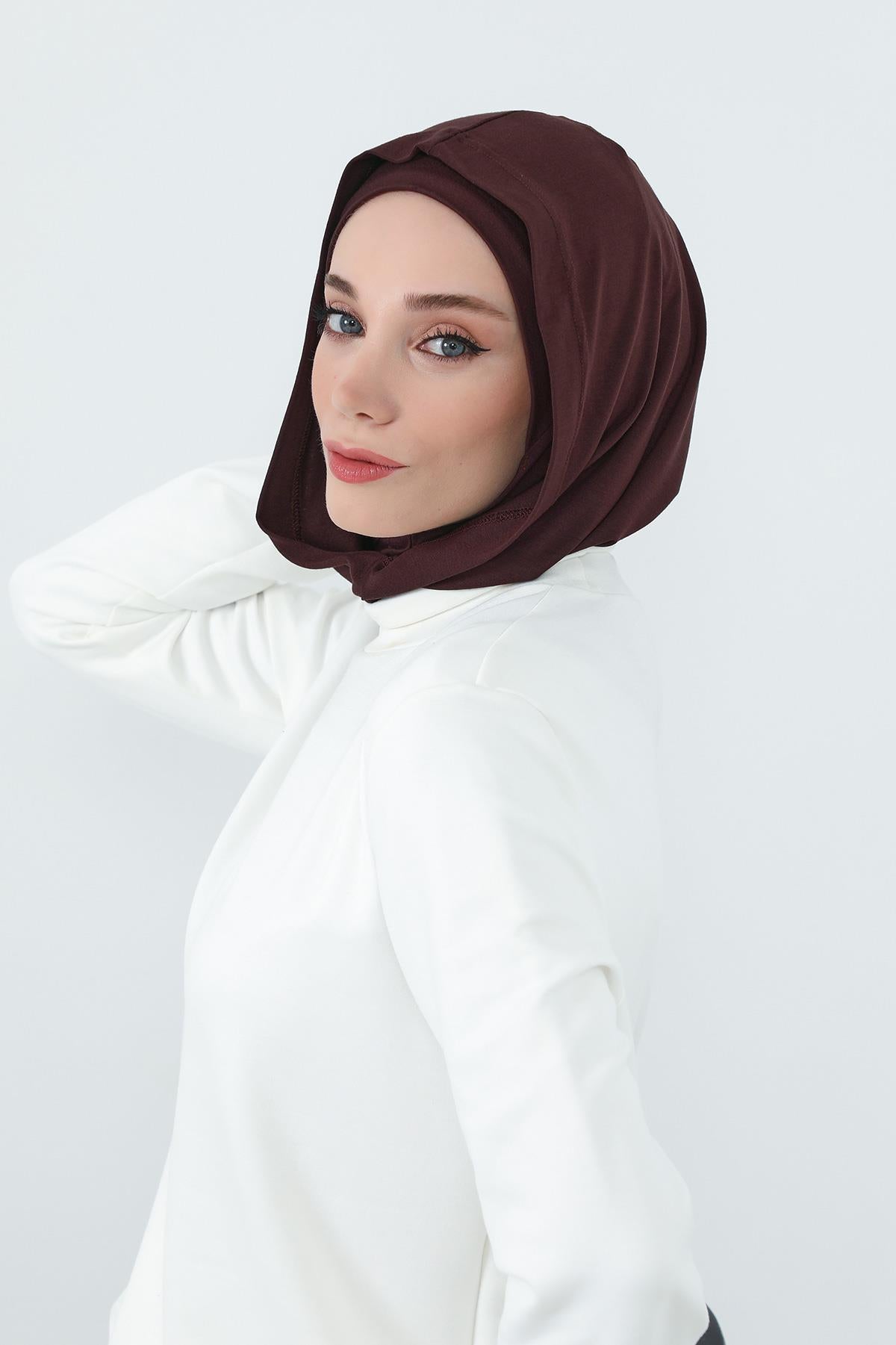 Kapşon ve Kapatıcı Özellikli Penye Kadın Hazır Bone,B-89P