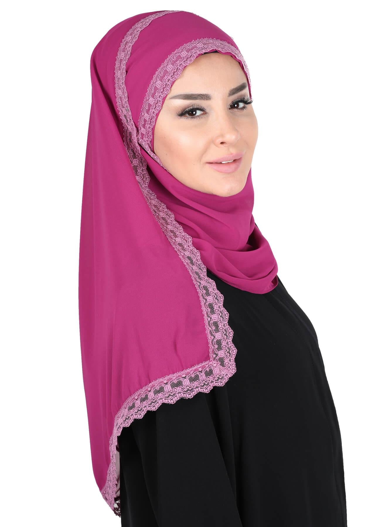 Kenarları Dantelli Pratik Şifon Şal,CPS-28