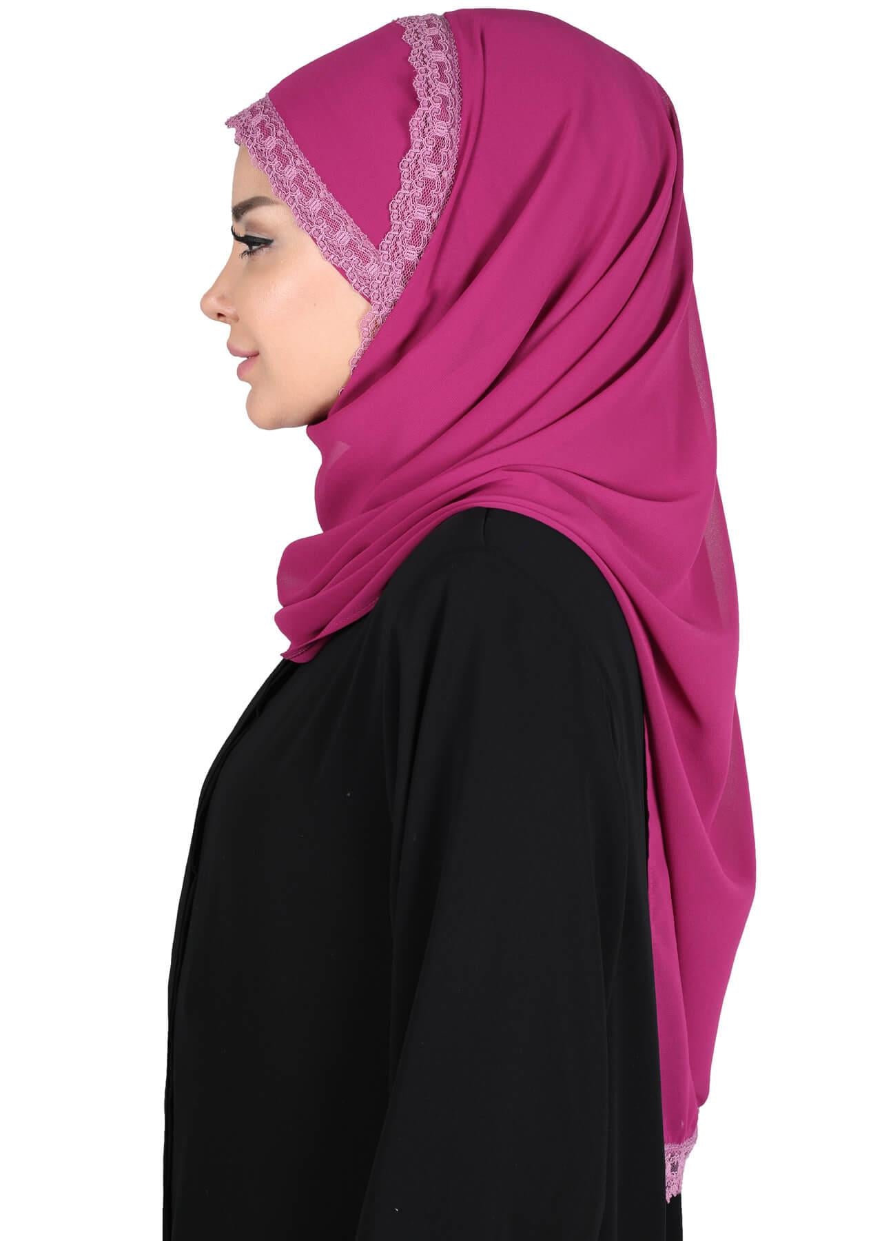 Kenarları Dantelli Pratik Şifon Şal,CPS-28