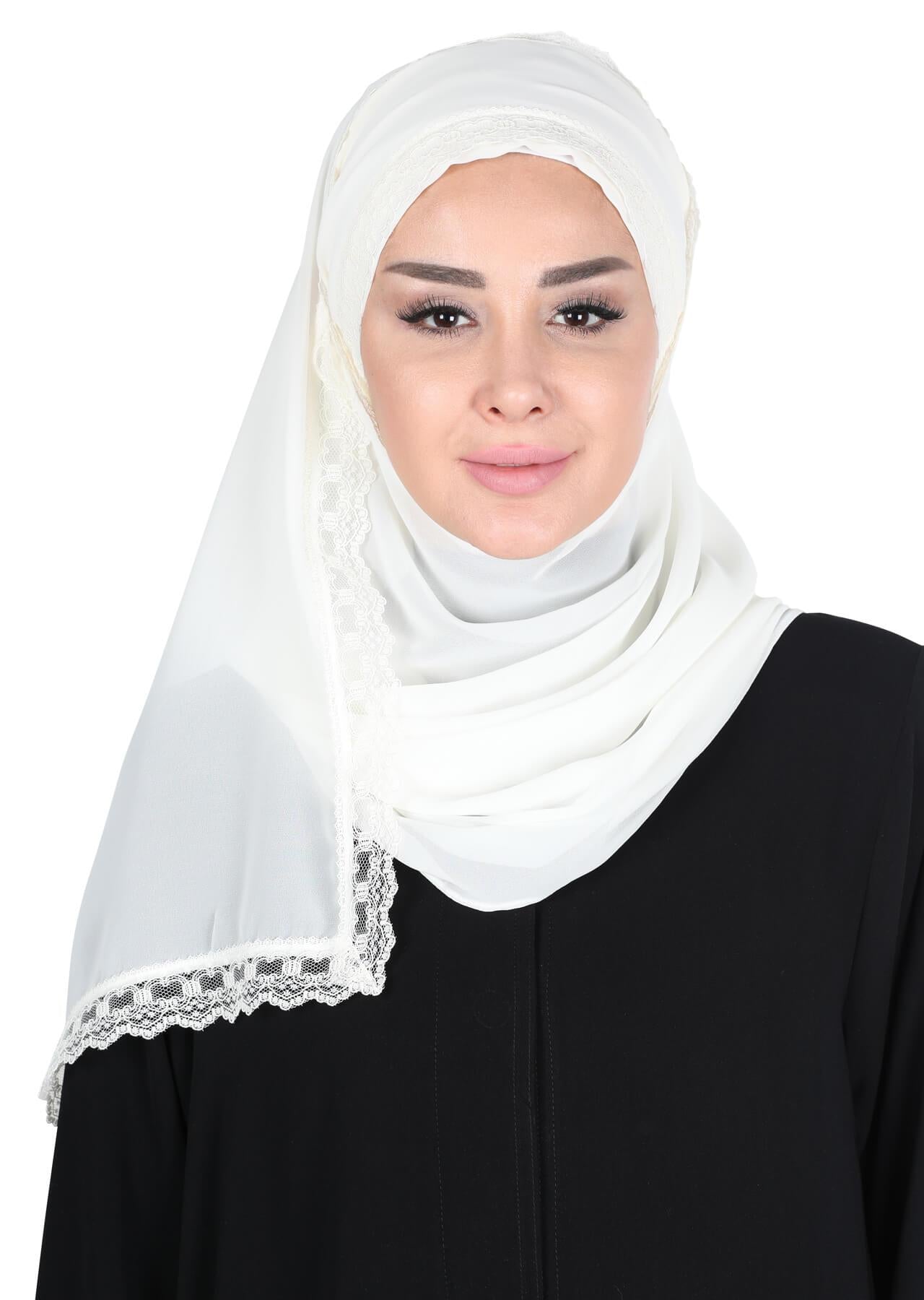 Kenarları Dantelli Pratik Şifon Şal,CPS-28