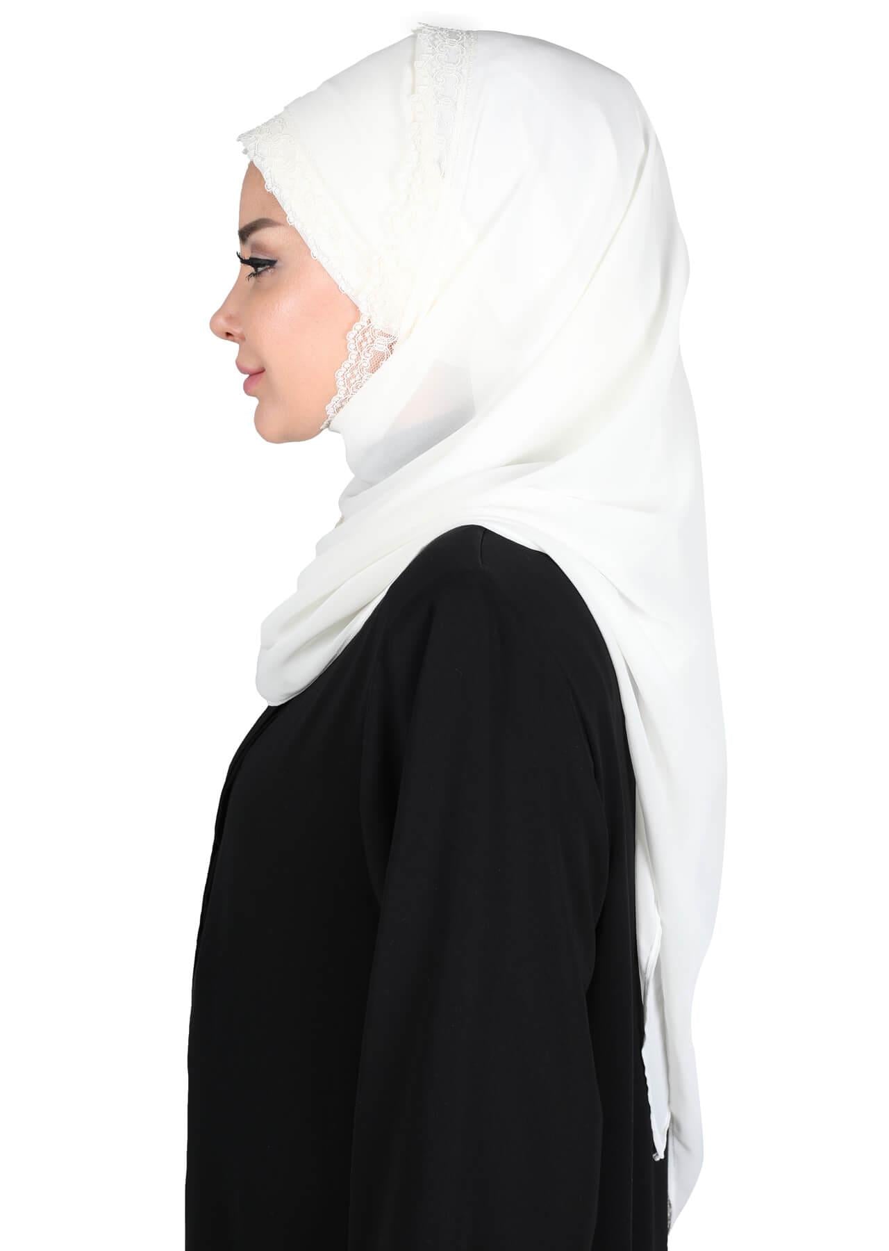 Kenarları Dantelli Pratik Şifon Şal,CPS-28