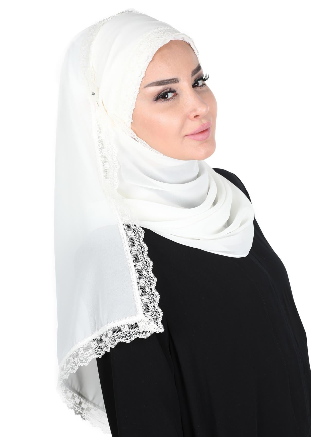 Kenarları Dantelli Pratik Şifon Şal,CPS-28