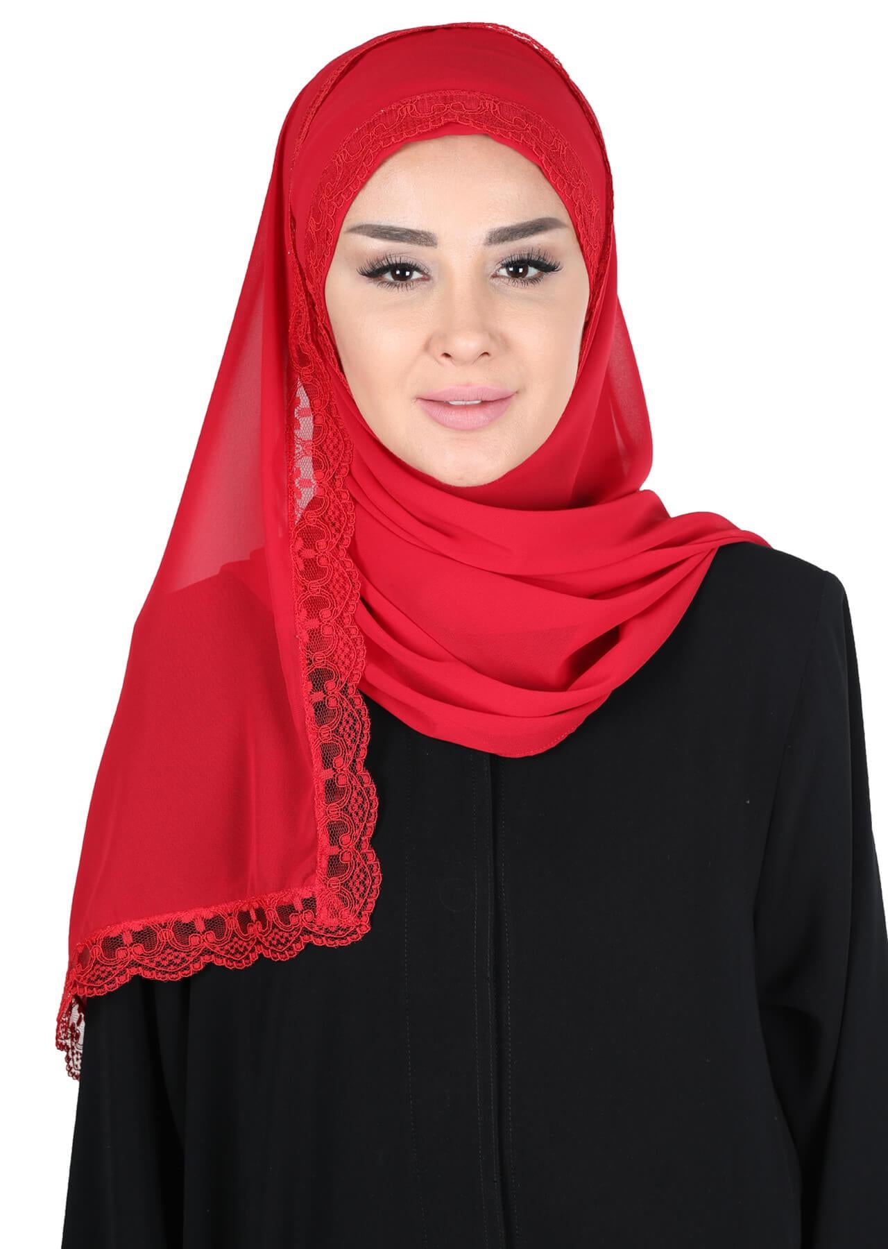 Kenarları Dantelli Pratik Şifon Şal,CPS-28