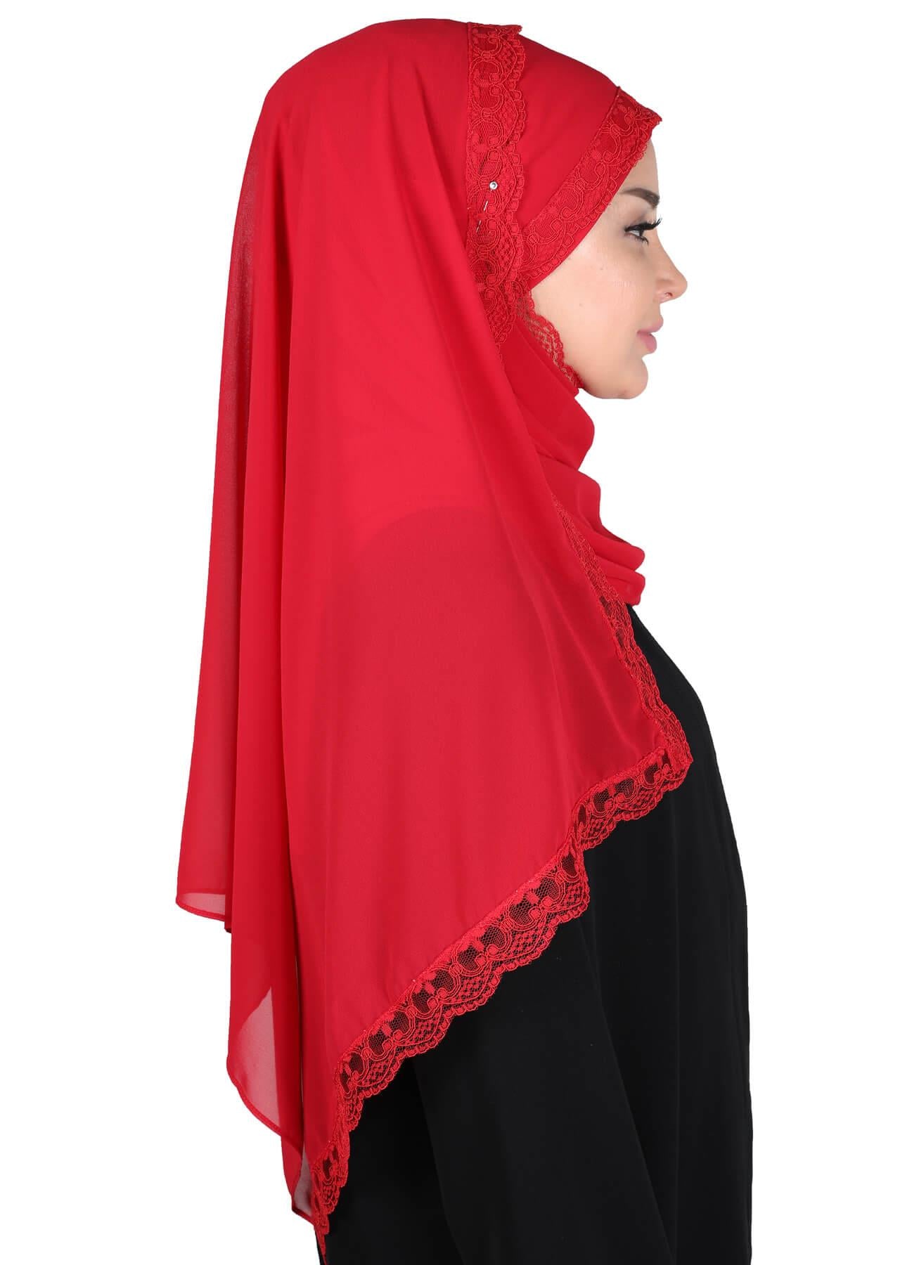 Kenarları Dantelli Pratik Şifon Şal,CPS-28