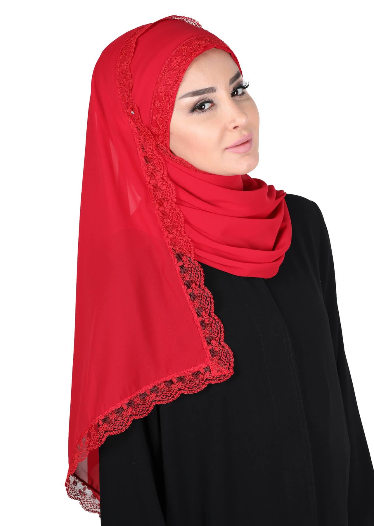 Kenarları Dantelli Pratik Şifon Şal,CPS-28