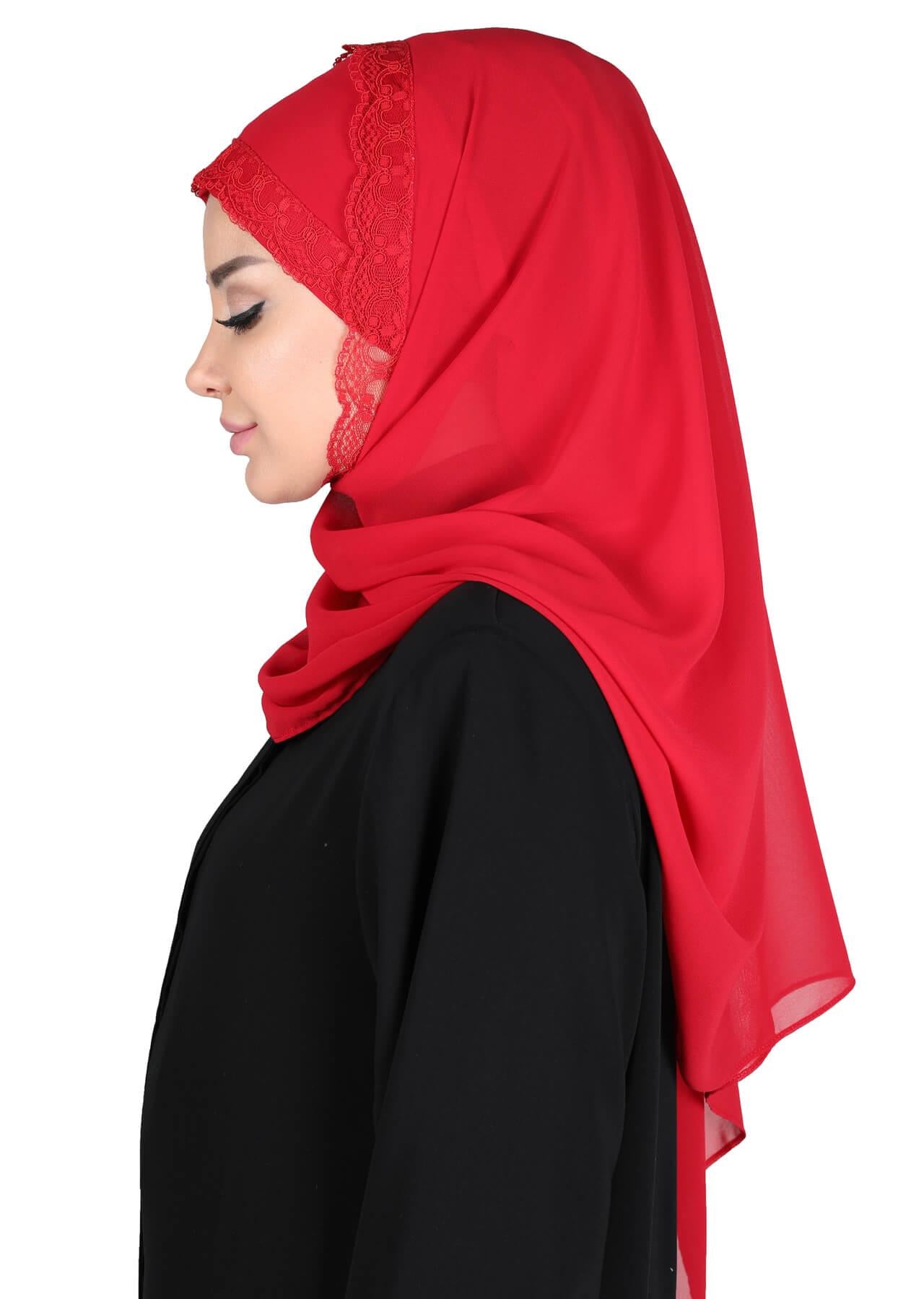 Kenarları Dantelli Pratik Şifon Şal,CPS-28