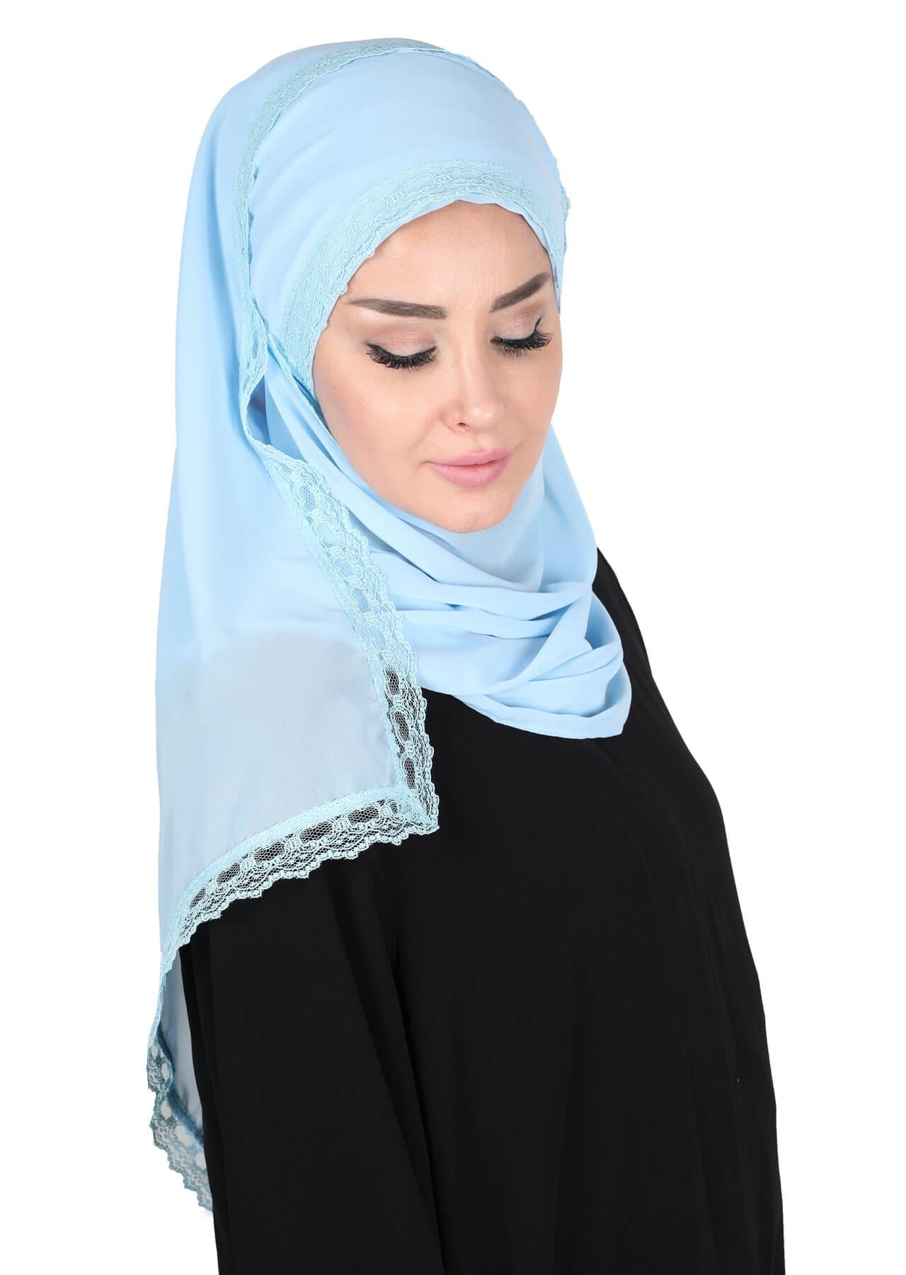 Kenarları Dantelli Pratik Şifon Şal,CPS-28