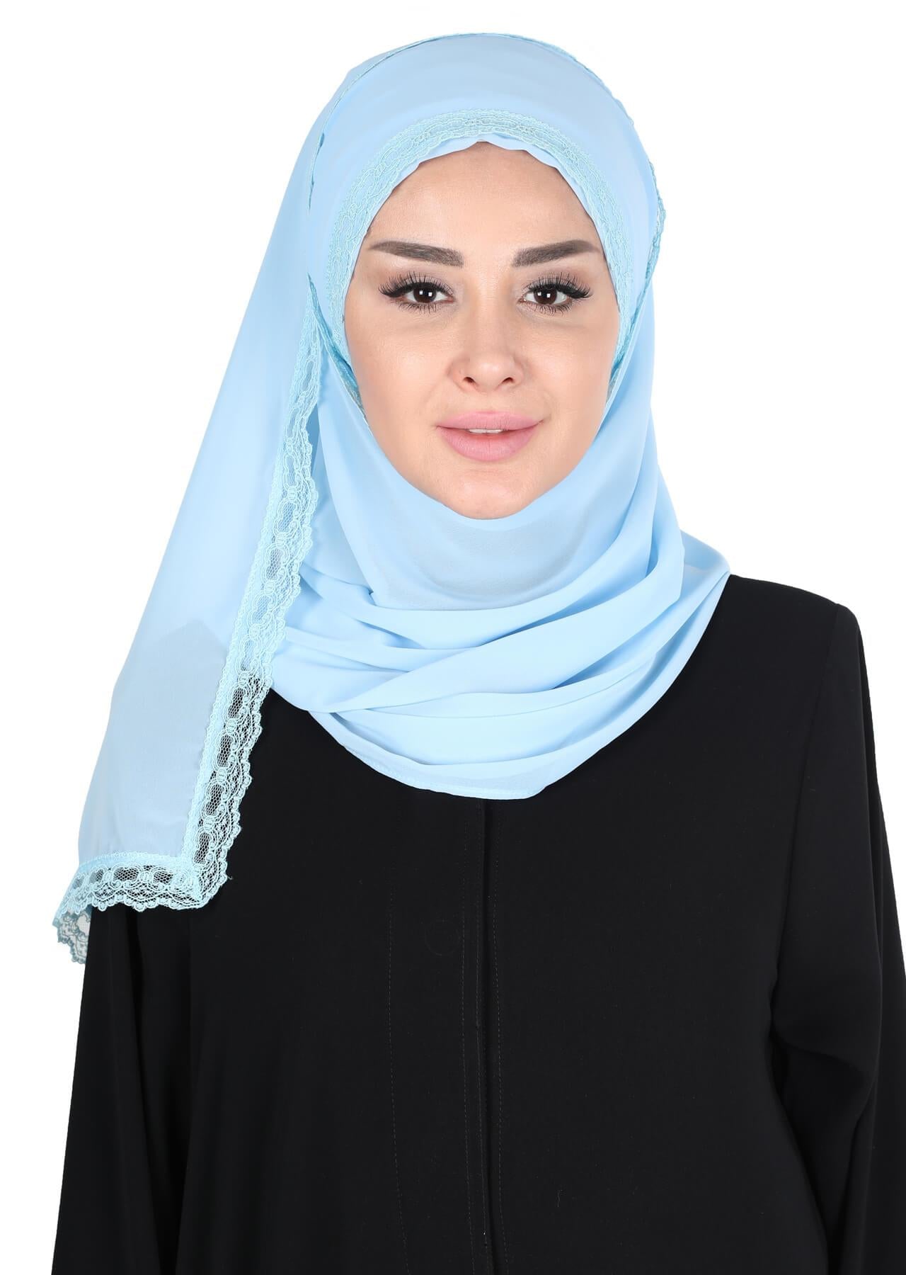 Kenarları Dantelli Pratik Şifon Şal,CPS-28