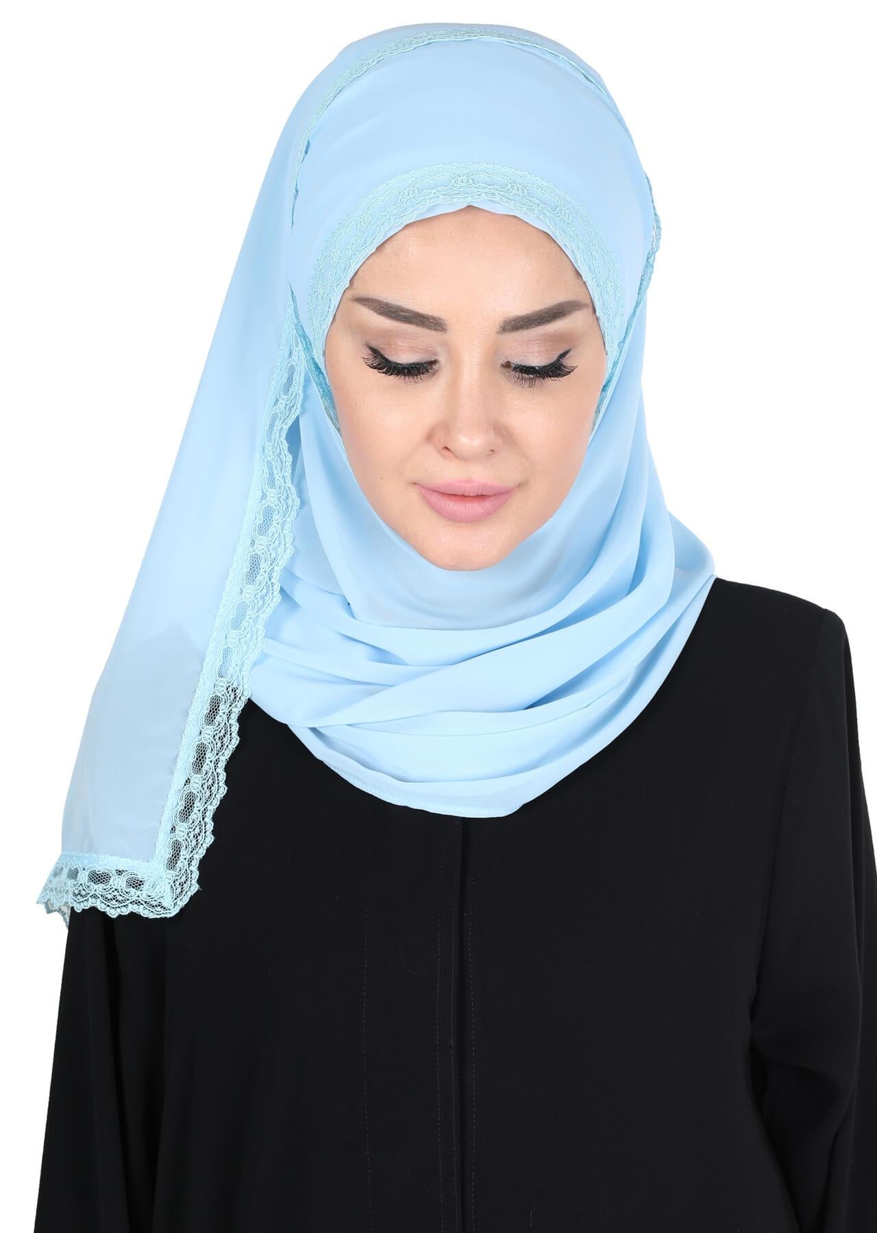 Kenarları Dantelli Pratik Şifon Şal,CPS-28