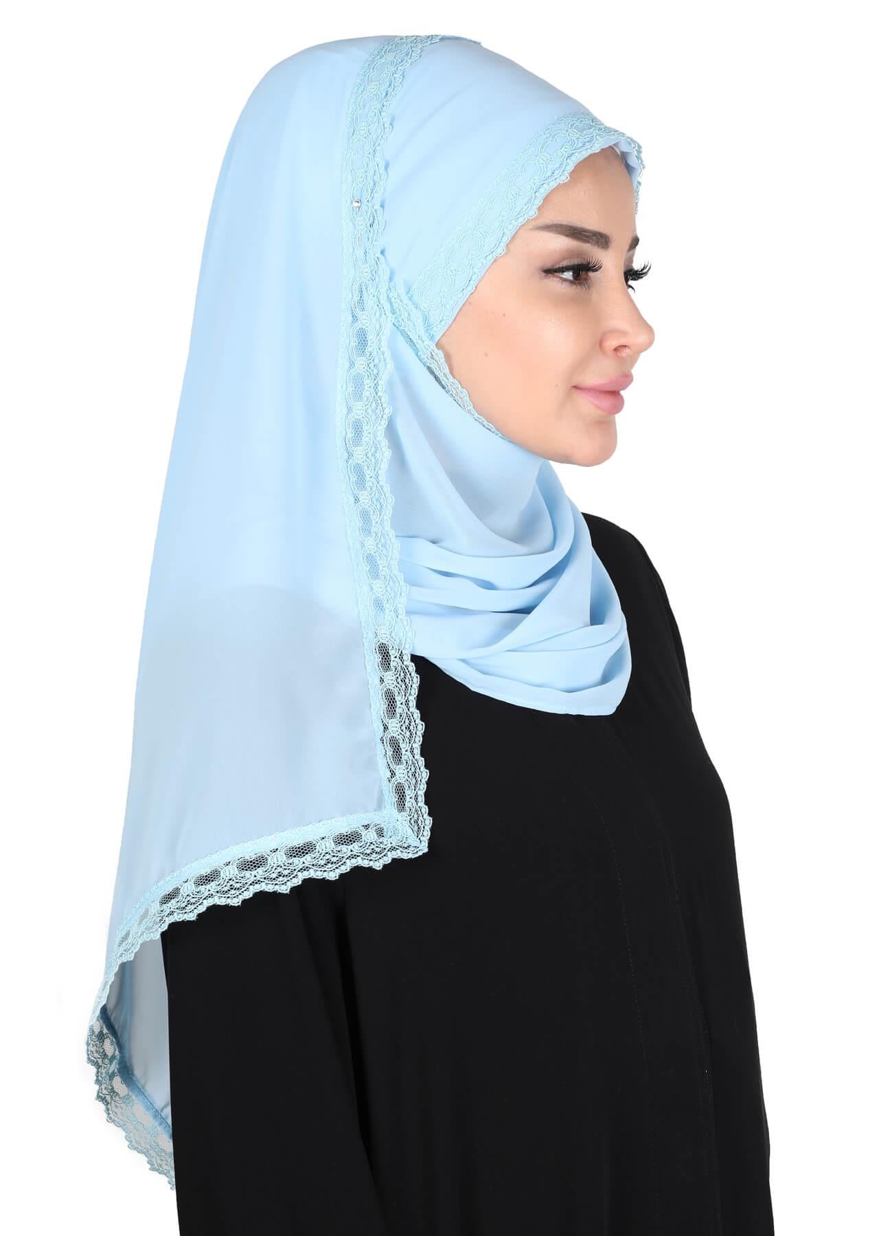 Kenarları Dantelli Pratik Şifon Şal,CPS-28