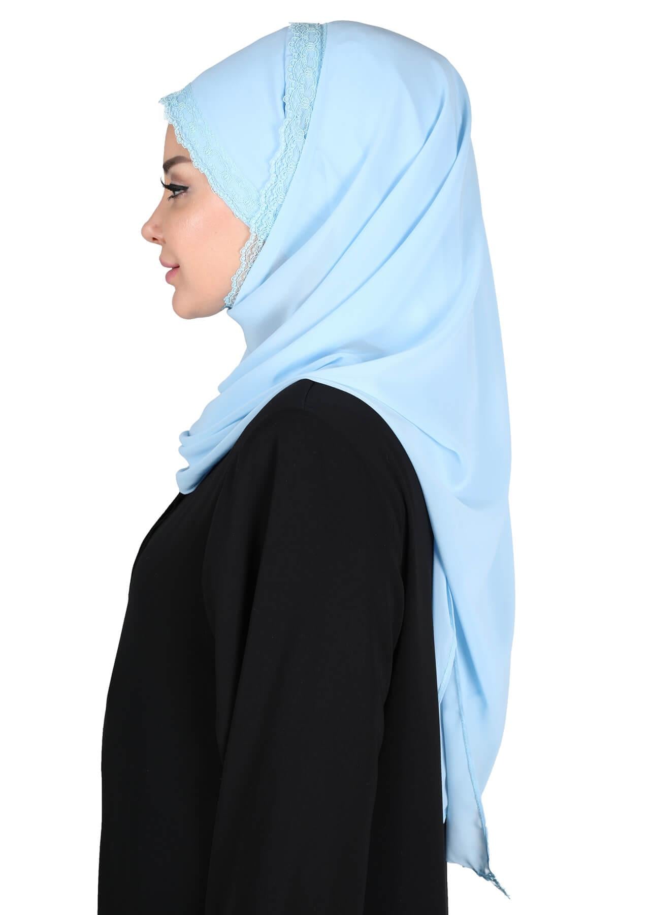 Kenarları Dantelli Pratik Şifon Şal,CPS-28