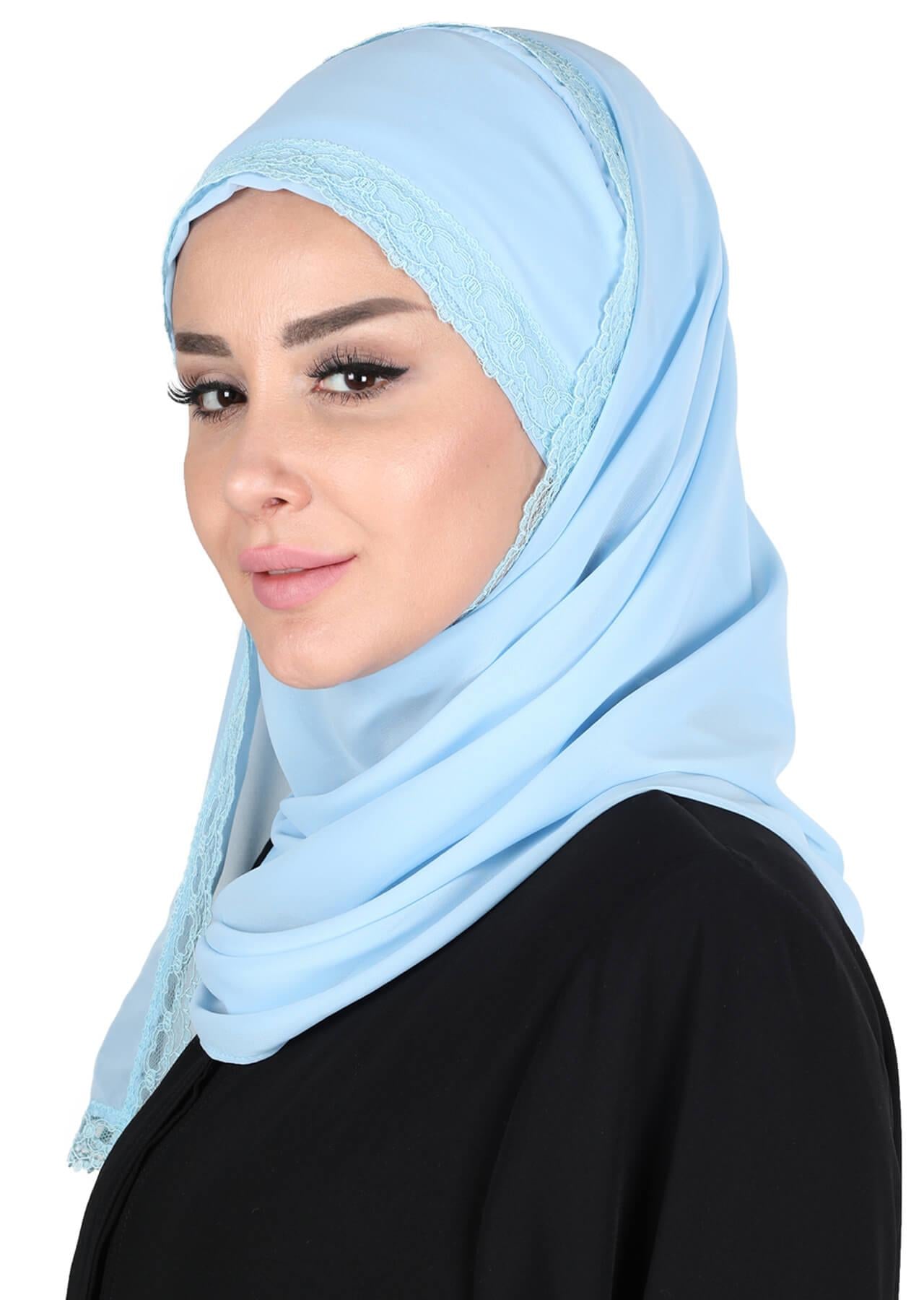 Kenarları Dantelli Pratik Şifon Şal,CPS-28