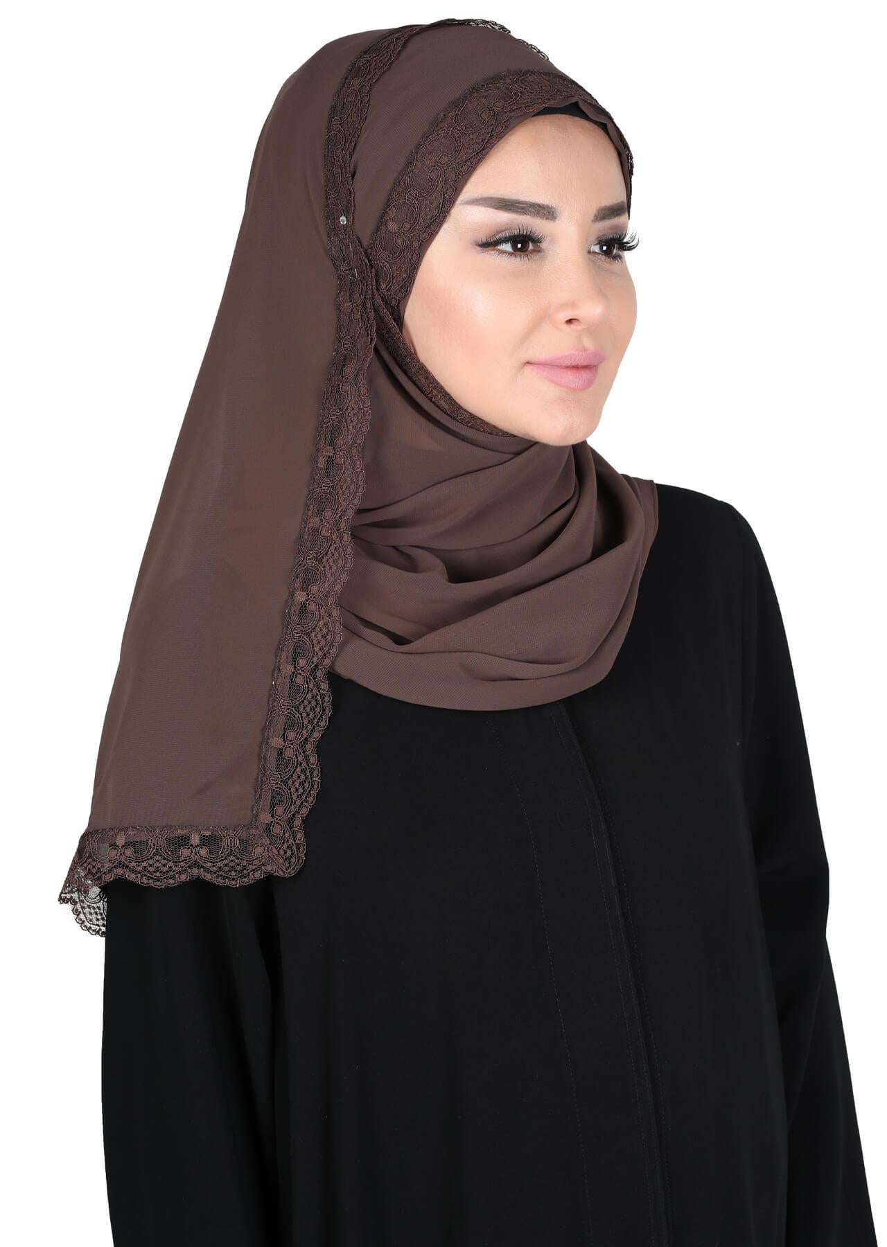 Kenarları Dantelli Pratik Şifon Şal,CPS-28