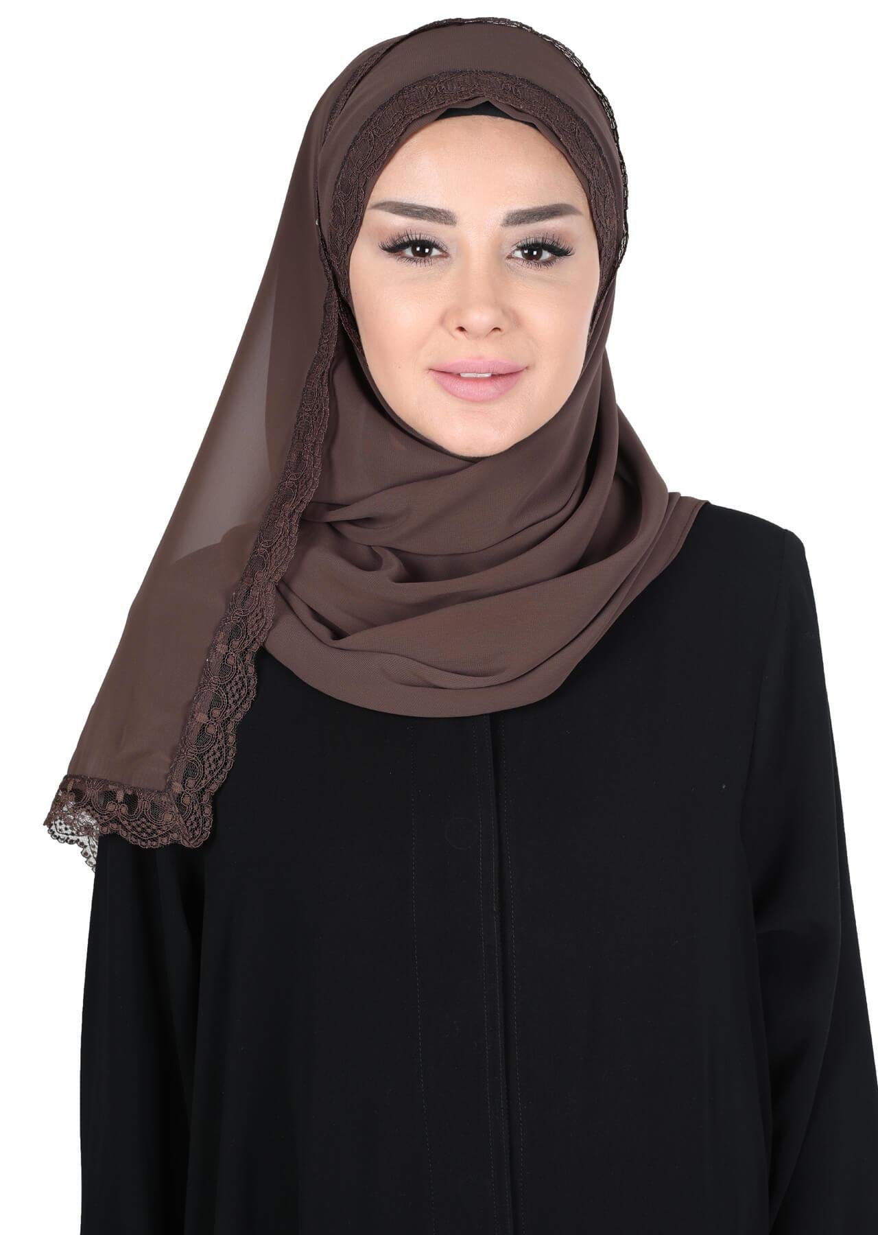 Kenarları Dantelli Pratik Şifon Şal,CPS-28