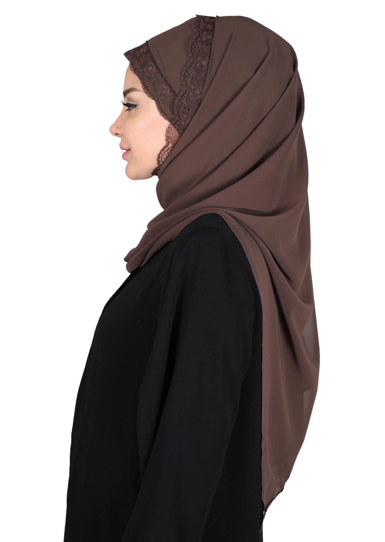 Kenarları Dantelli Pratik Şifon Şal,CPS-28