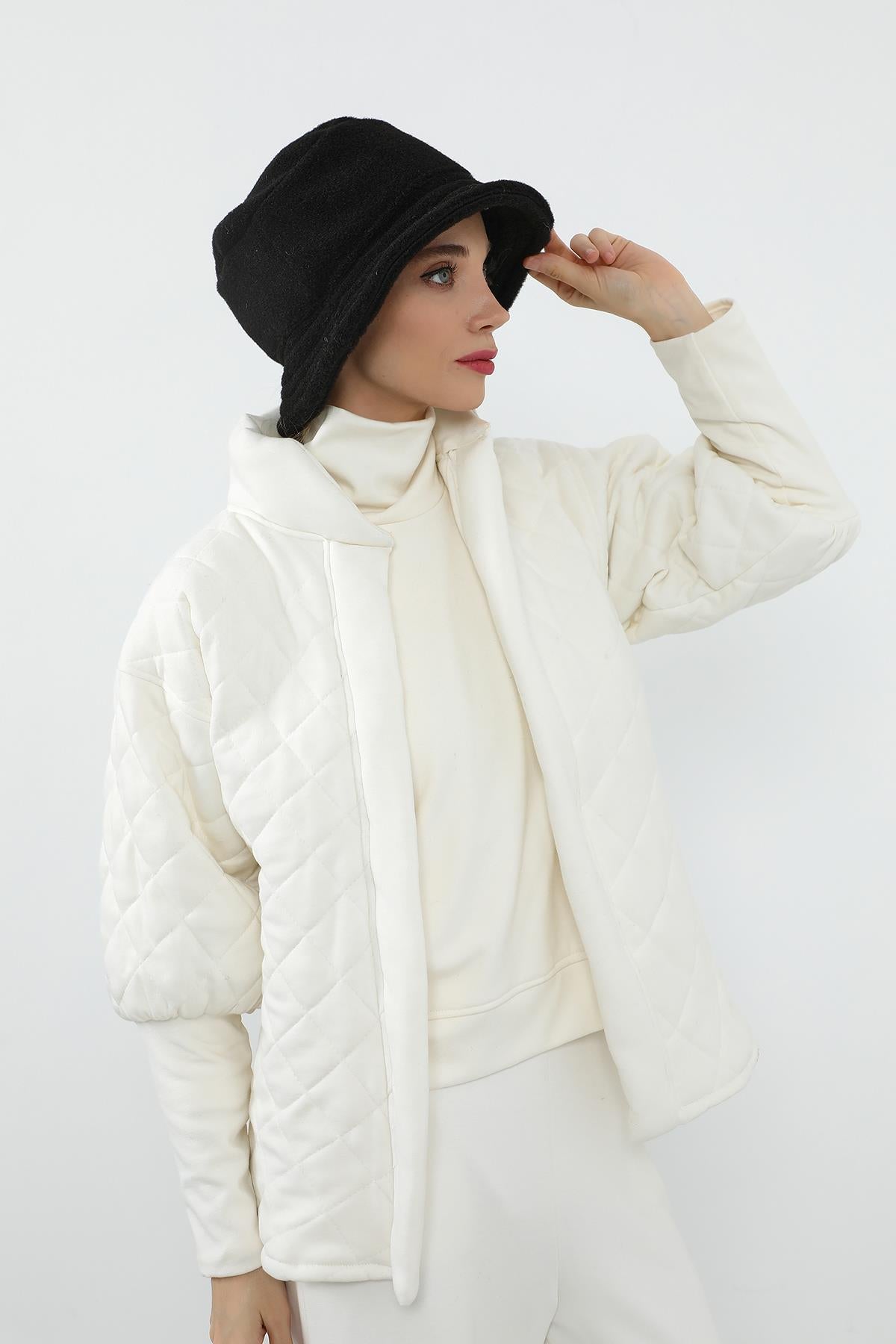 Kışlık Düz Kaşe Bucket Şapka,B-99DK