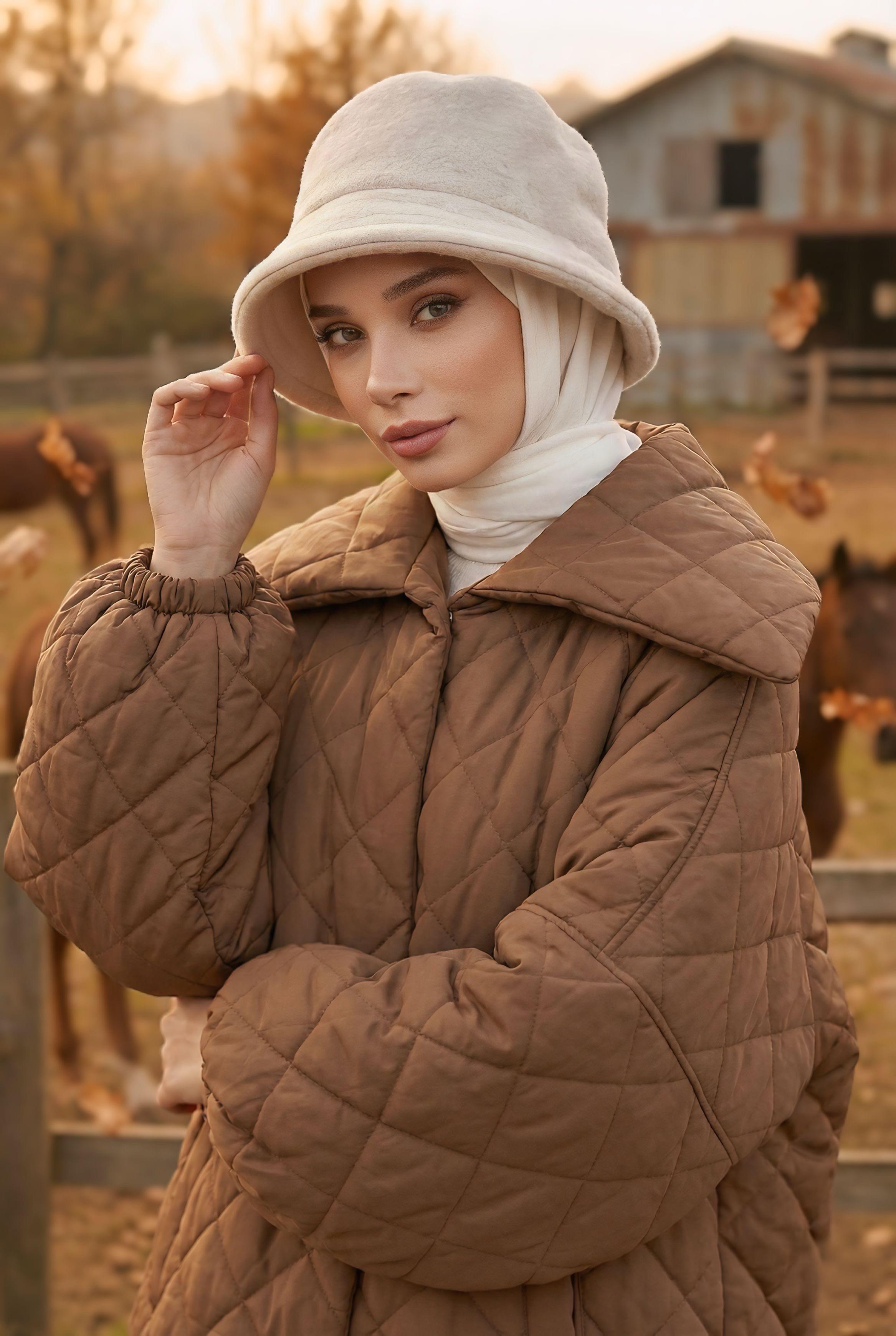 Kışlık Düz Kaşe Bucket Şapka,B-99DK