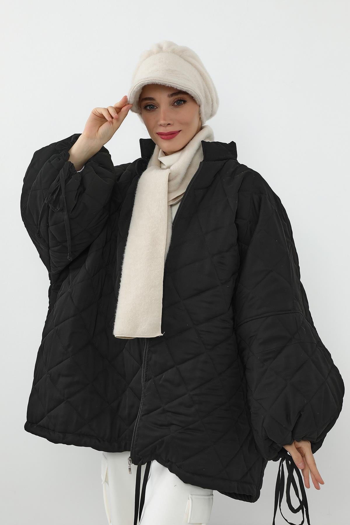 Kışlık Düz Kaşe Siperlikli Bone ve Atkı Takımı,BAT-2DK