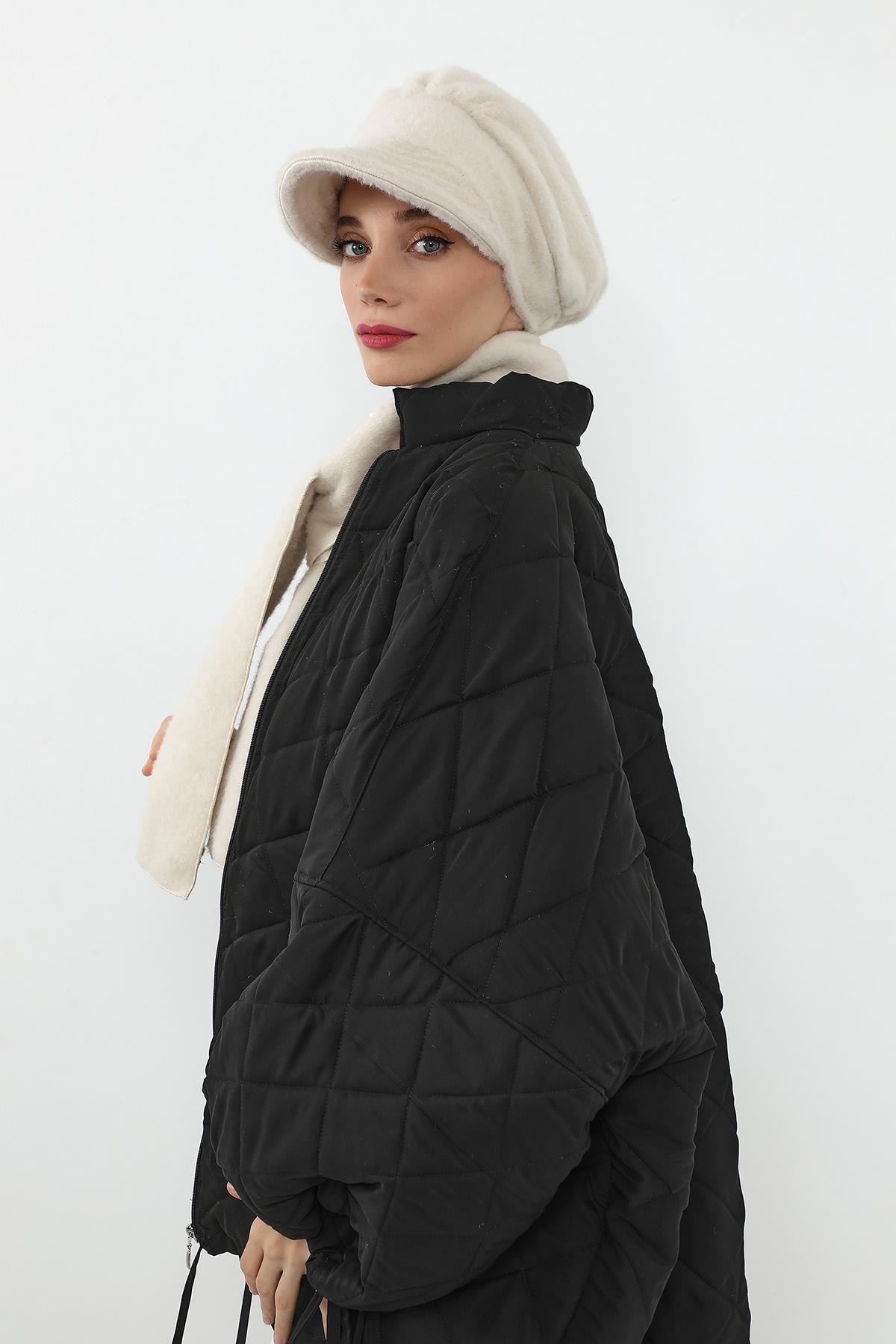 Kışlık Düz Kaşe Siperlikli Bone ve Atkı Takımı,BAT-2DK