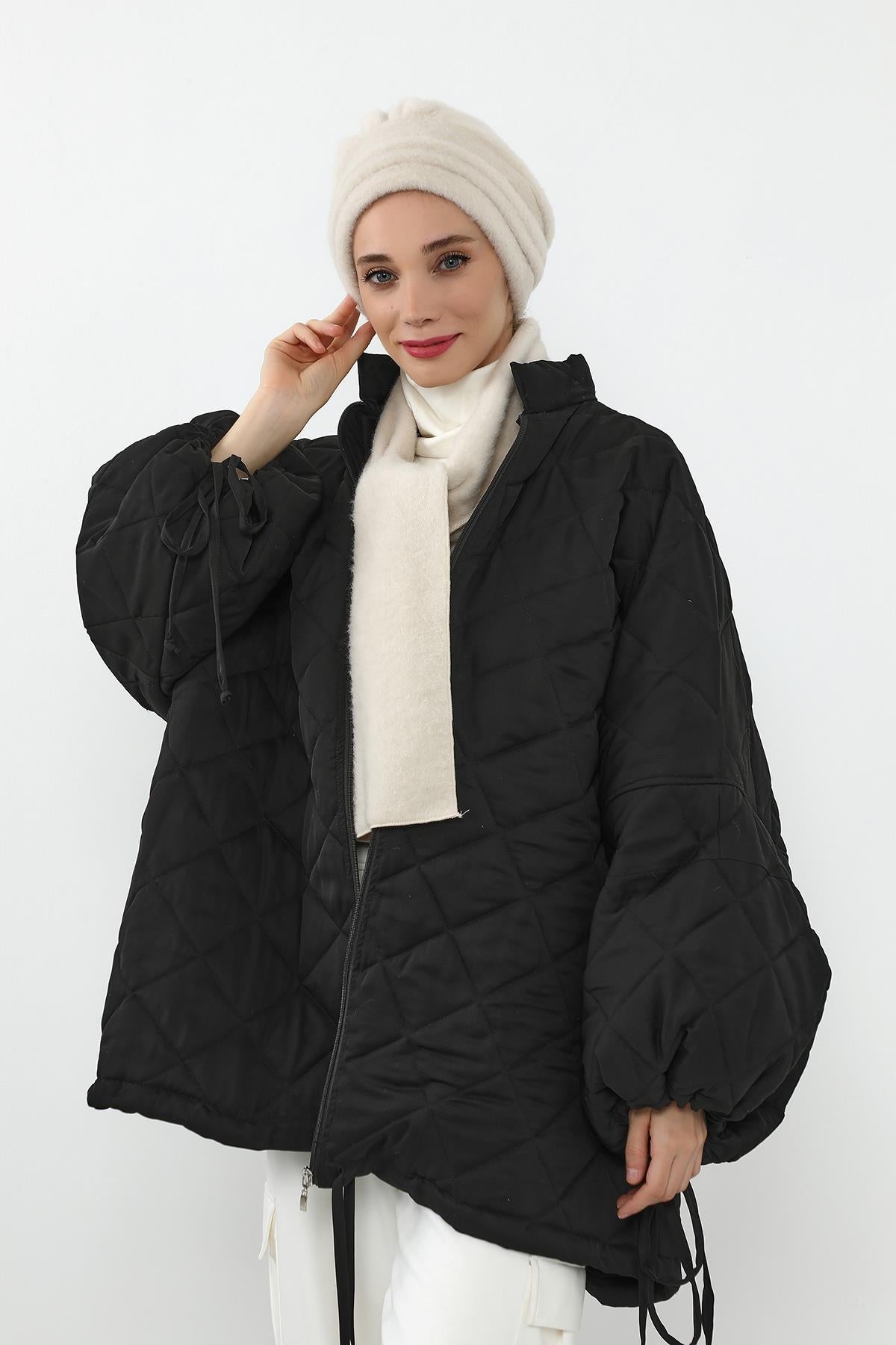 Kışlık Düz Pileli Bone ve Atkı Takımı,BAT-3DK