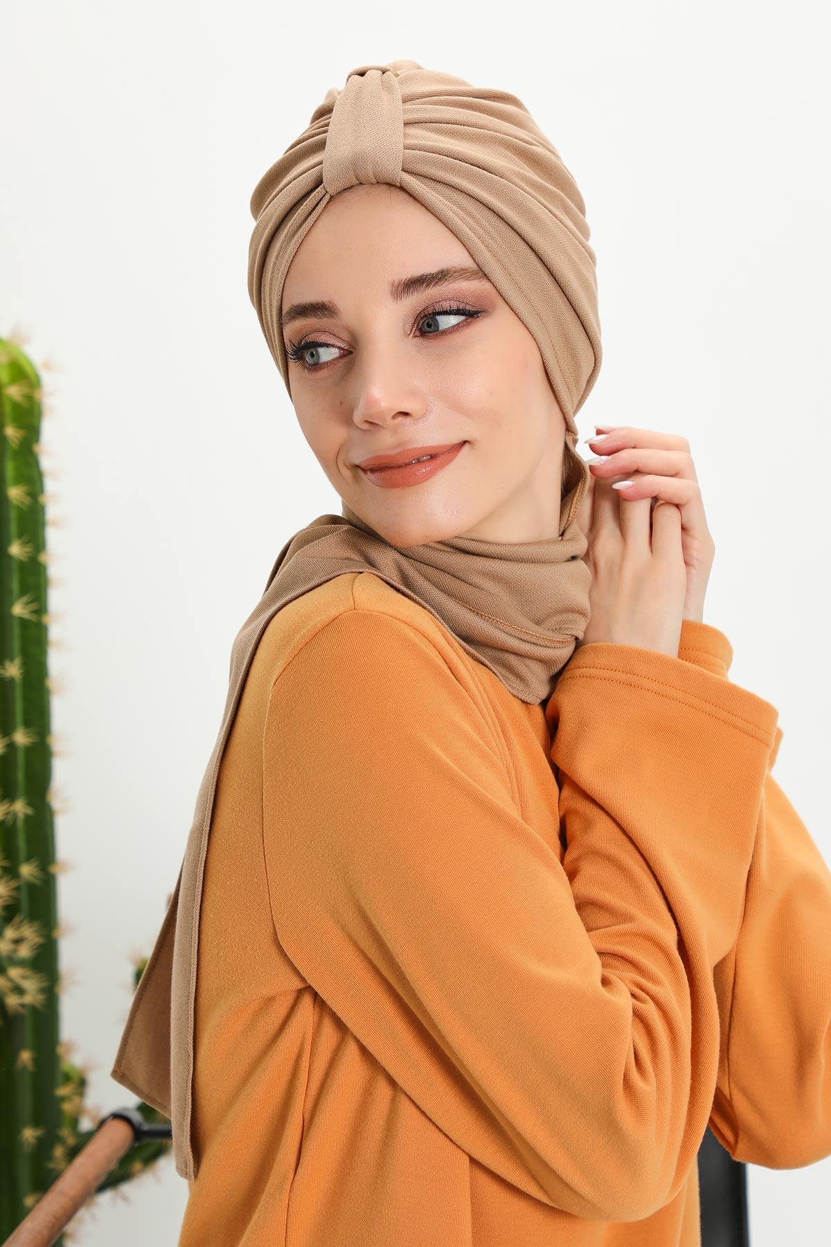 Kışlık Fularlı Bone Türban,B-80IV