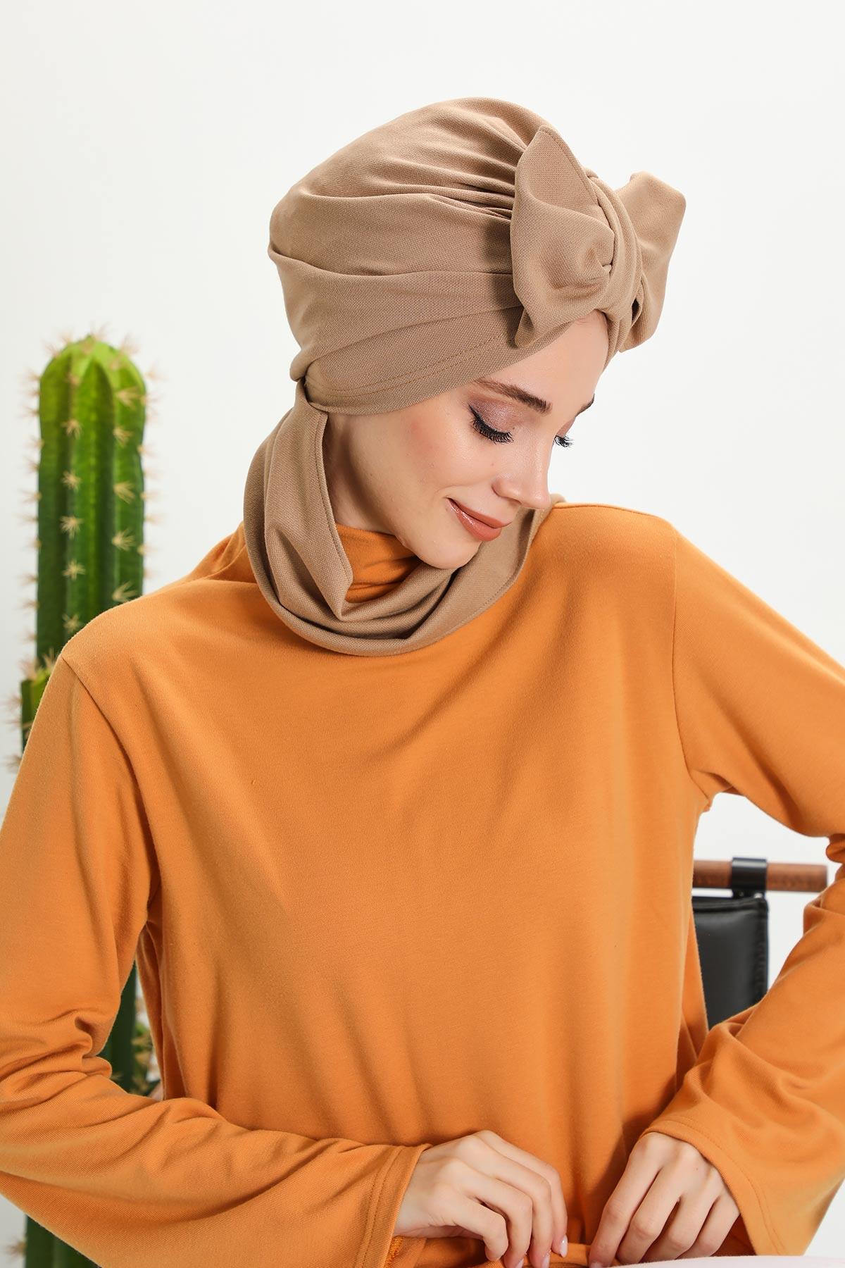 Kışlık Fularlı Bone Türban,B-80IV