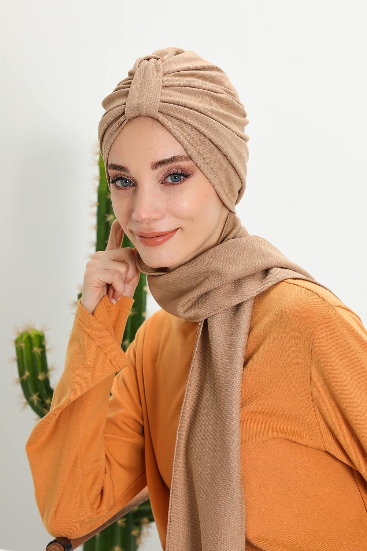 Kışlık Fularlı Bone Türban,B-80IV