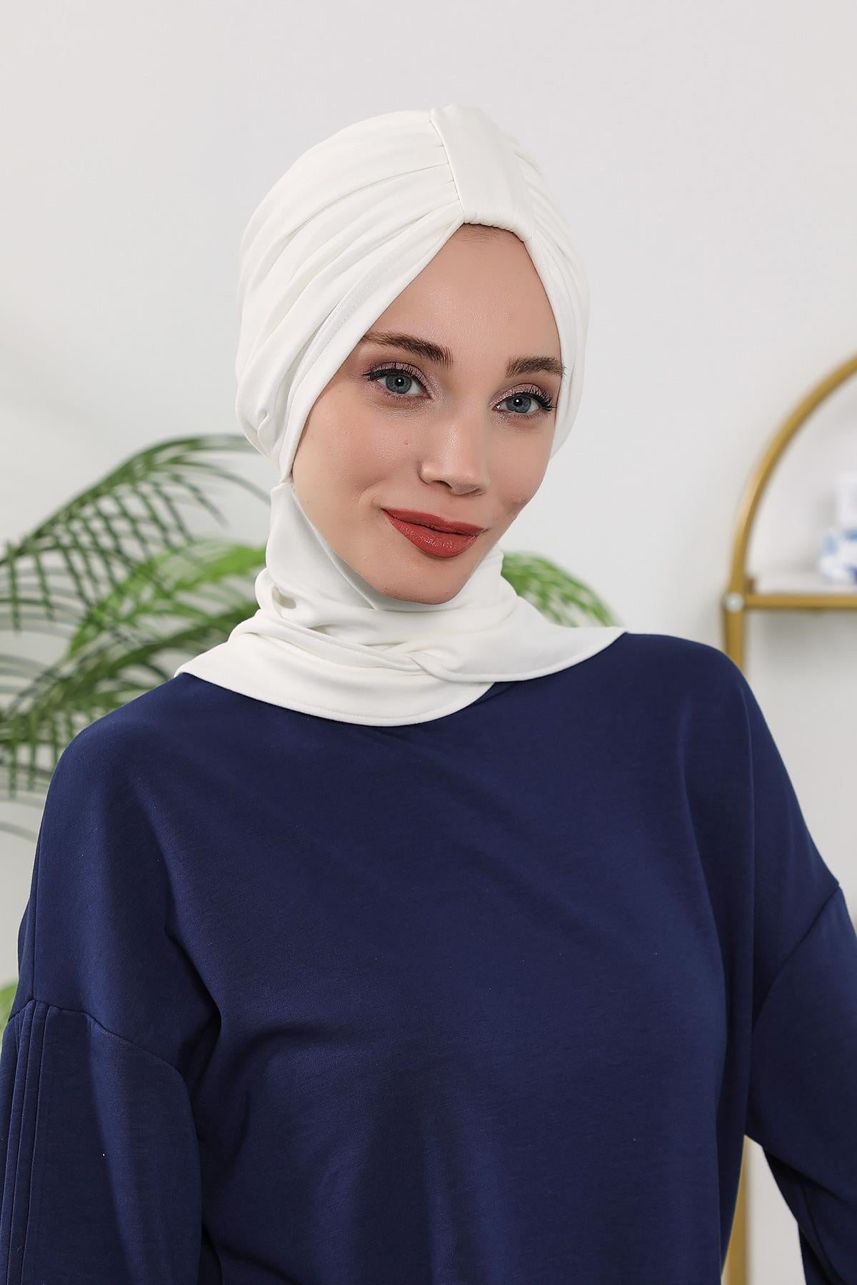 Dört Mevsim Fularlı Bone Türban,B-80O