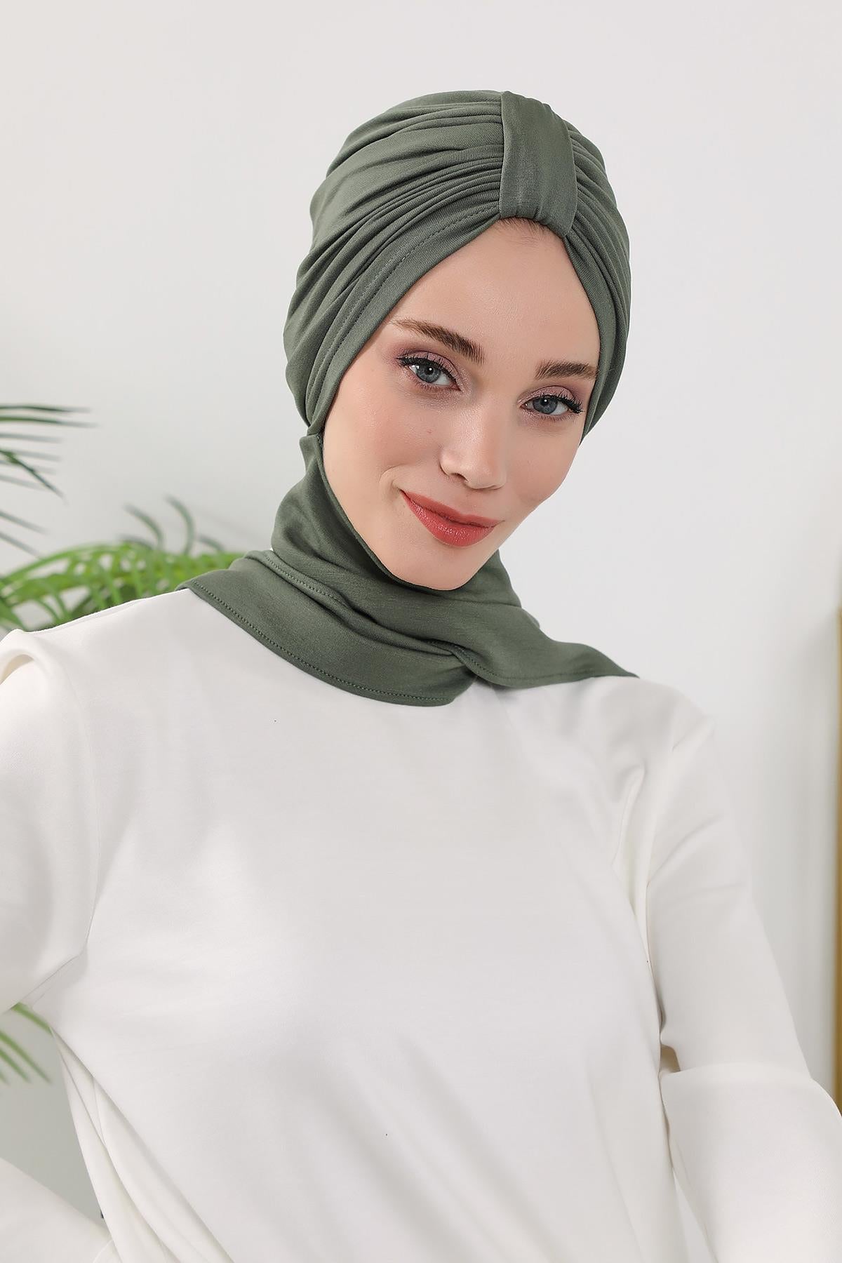Dört Mevsim Fularlı Bone Türban,B-80O