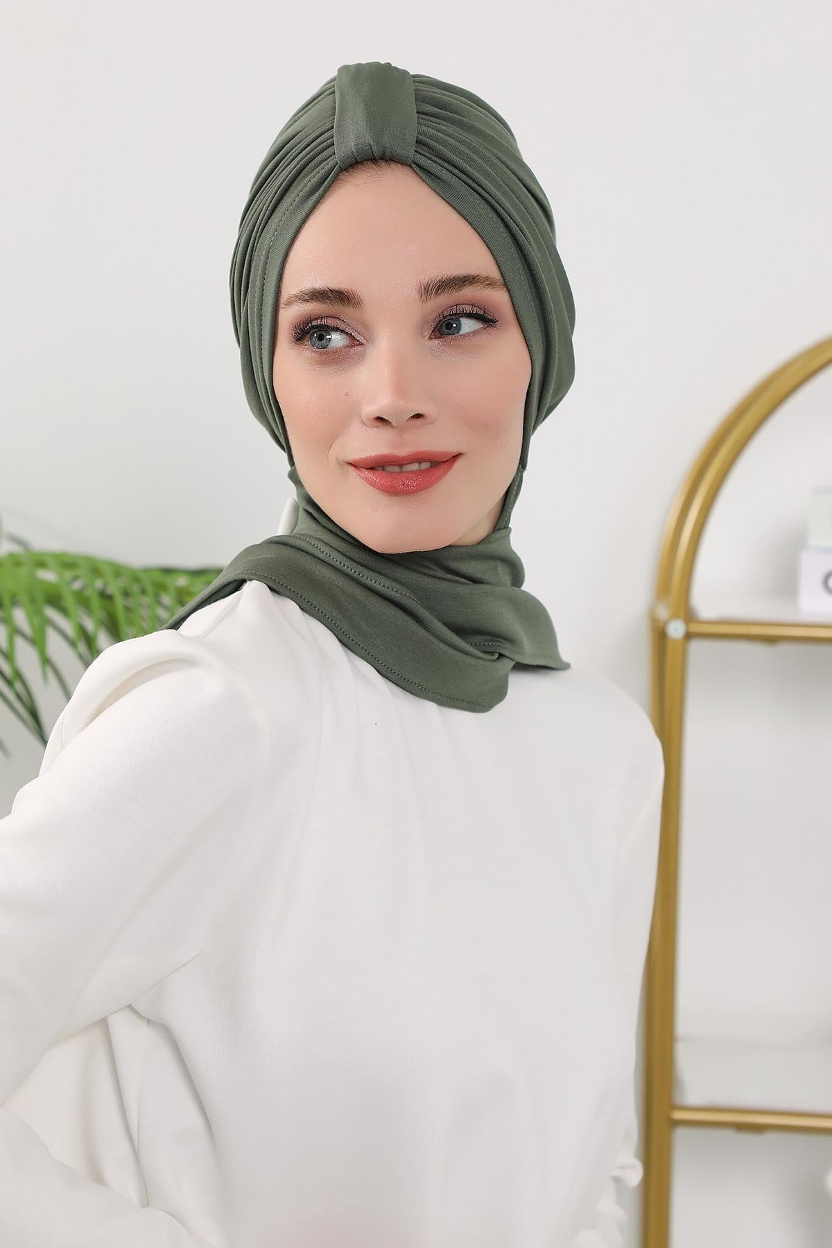 Dört Mevsim Fularlı Bone Türban,B-80O