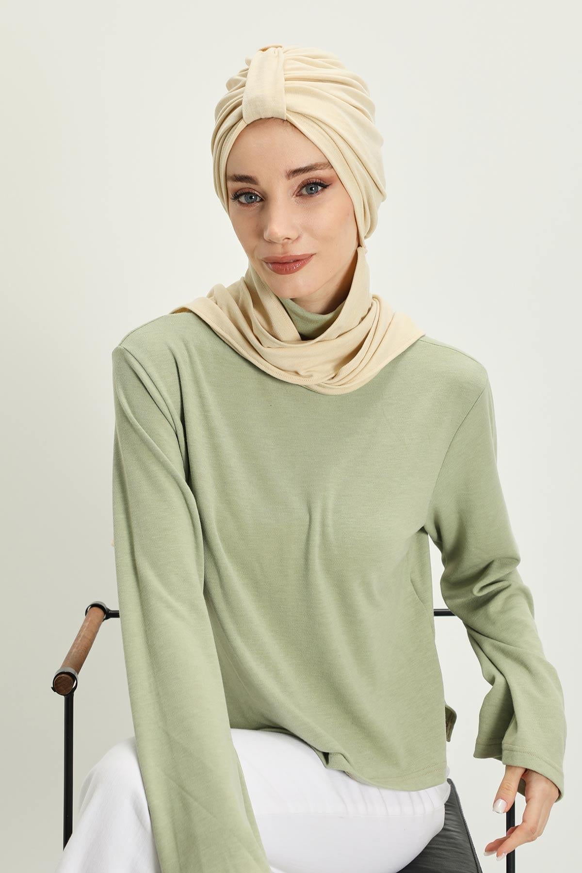 Kışlık Fularlı Bone Türban,B-80RB