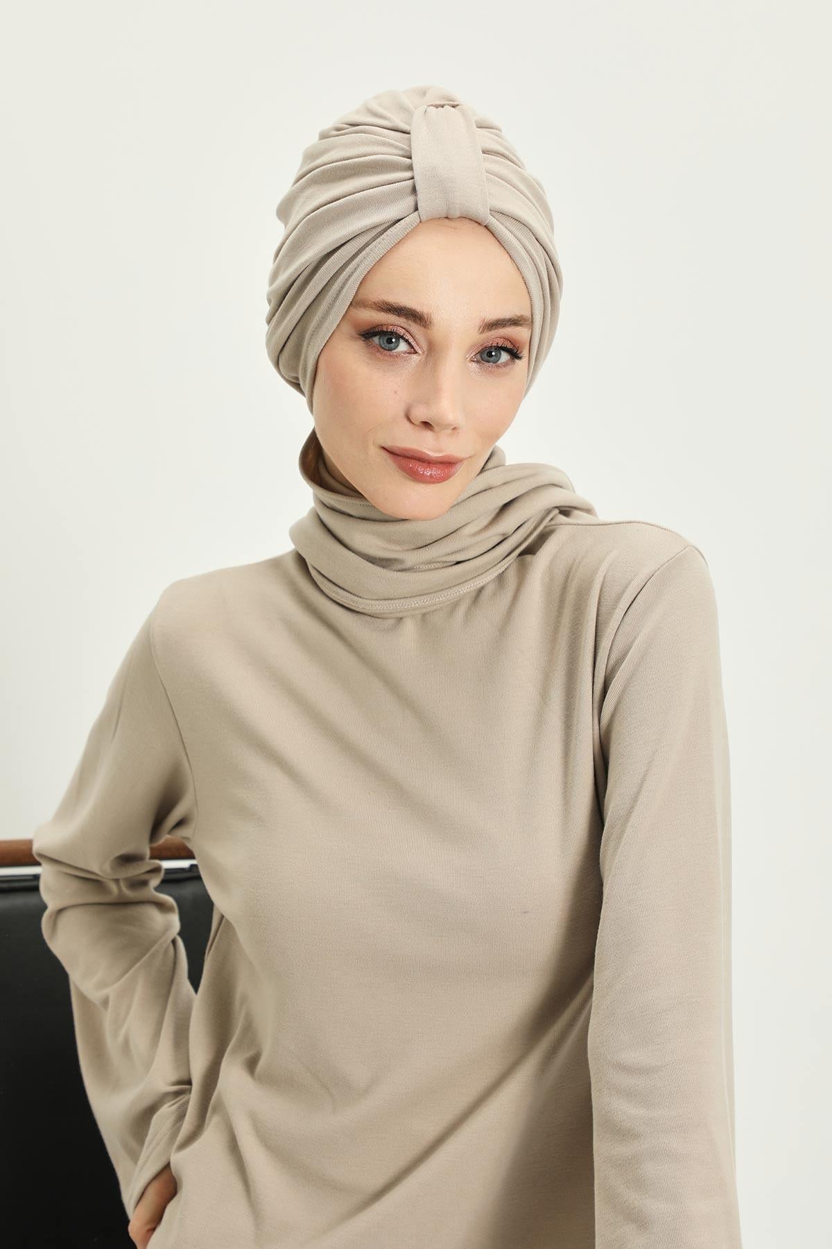 Kışlık Fularlı Bone Türban,B-80RB