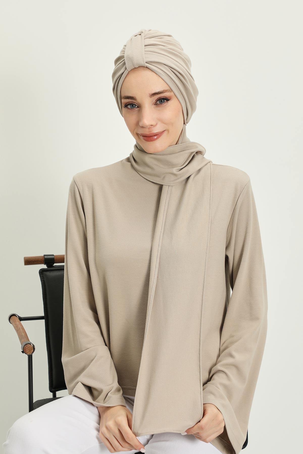 Kışlık Fularlı Bone Türban,B-80RB