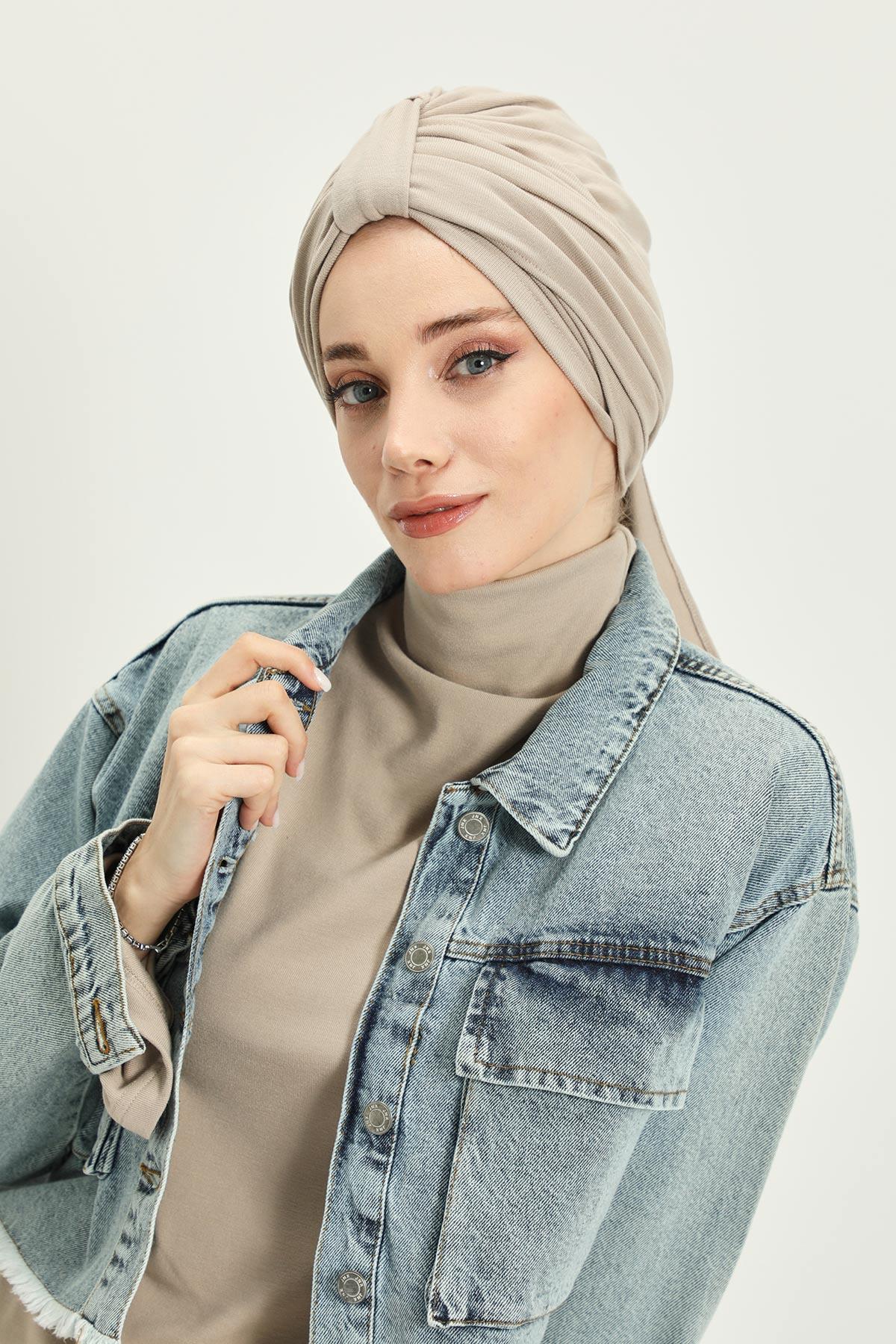 Kışlık Fularlı Bone Türban,B-80RB