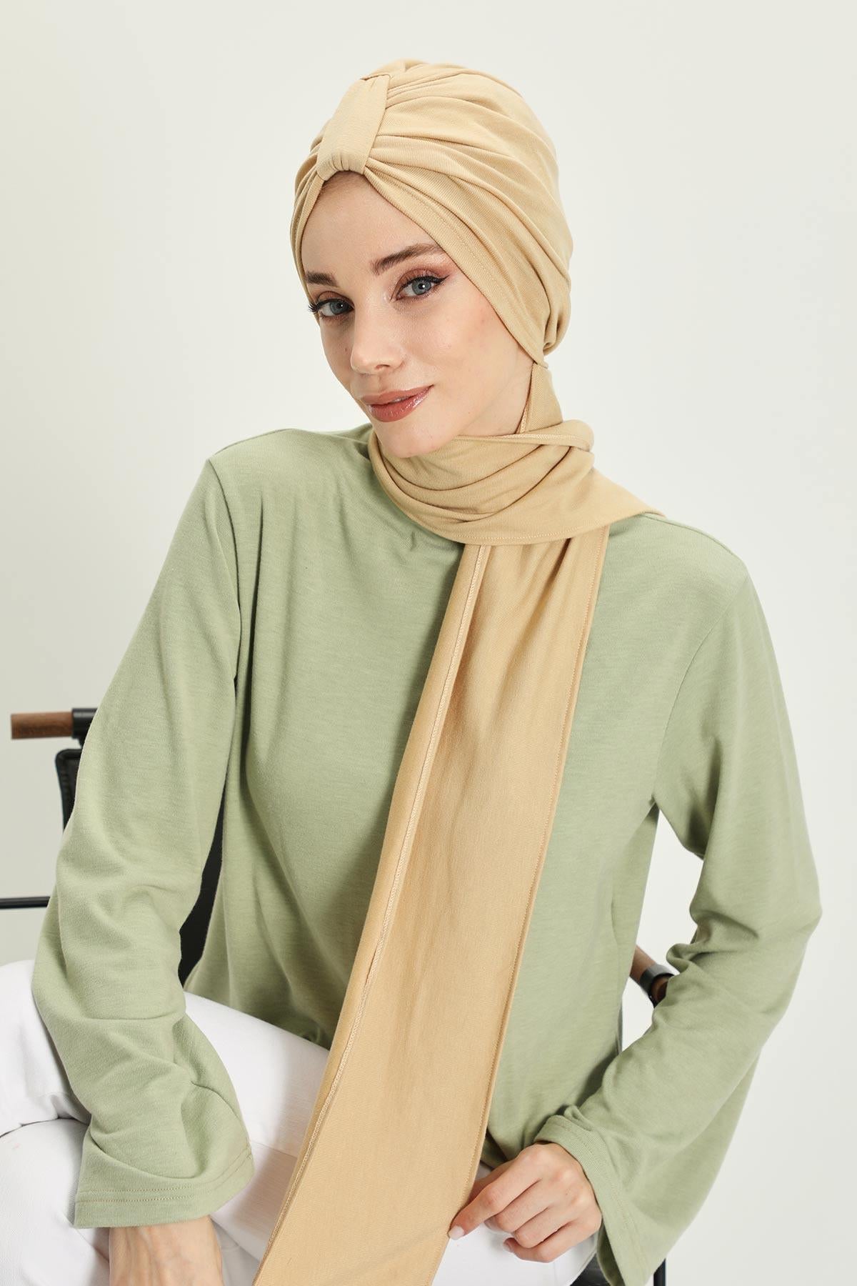 Kışlık Fularlı Bone Türban,B-80RB