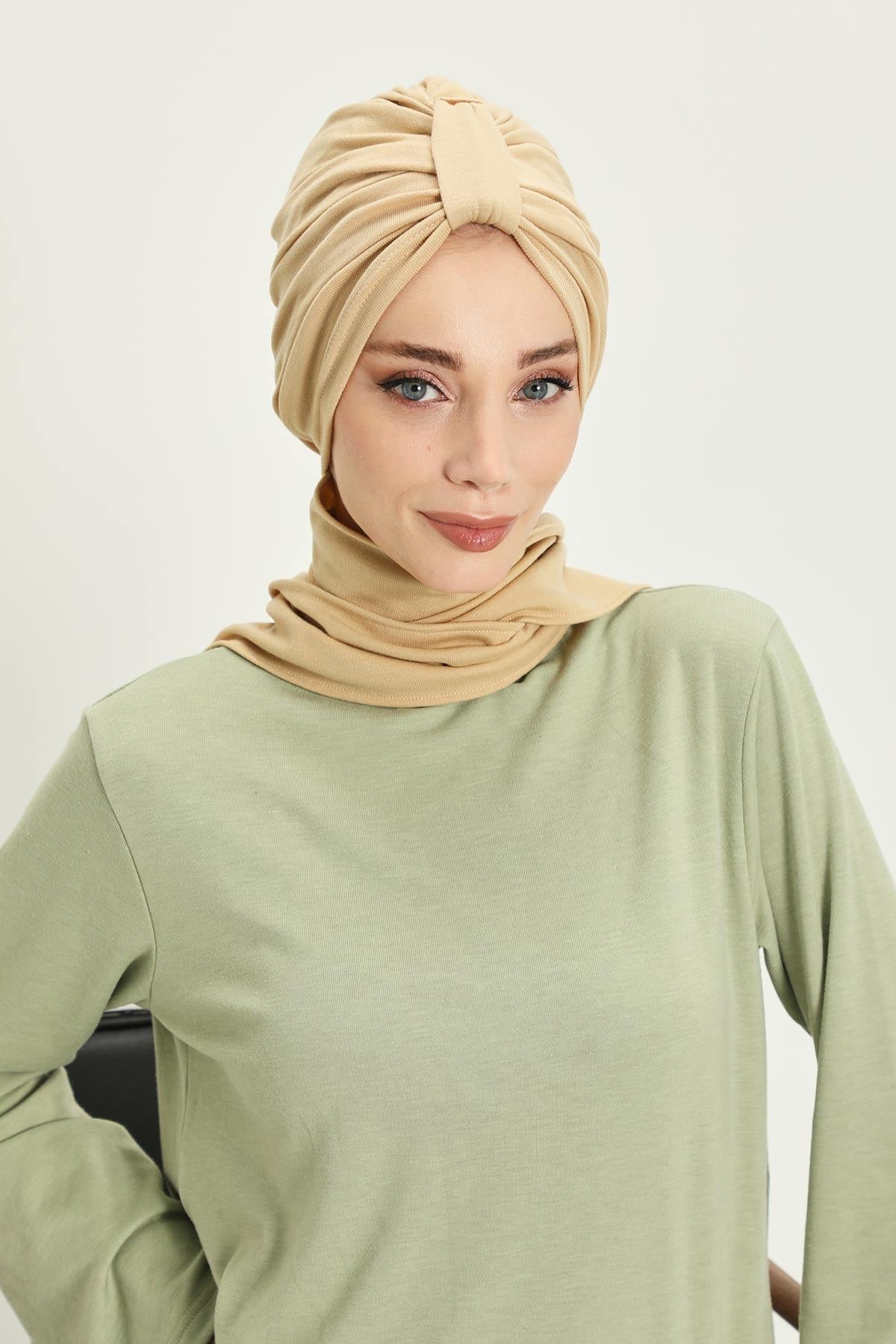 Kışlık Fularlı Bone Türban,B-80RB