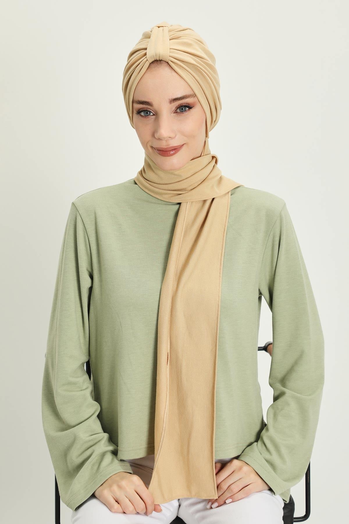 Kışlık Fularlı Bone Türban,B-80RB