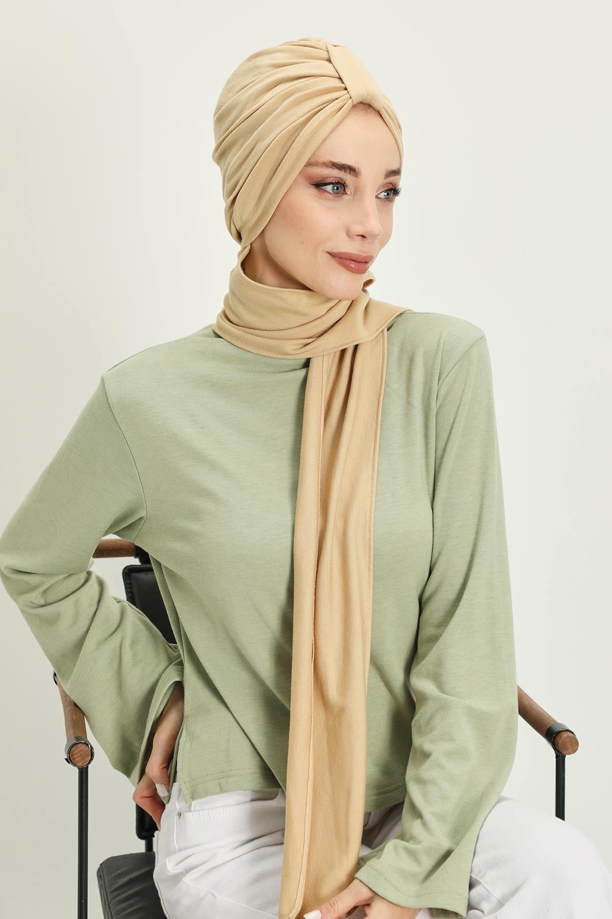 Kışlık Fularlı Bone Türban,B-80RB