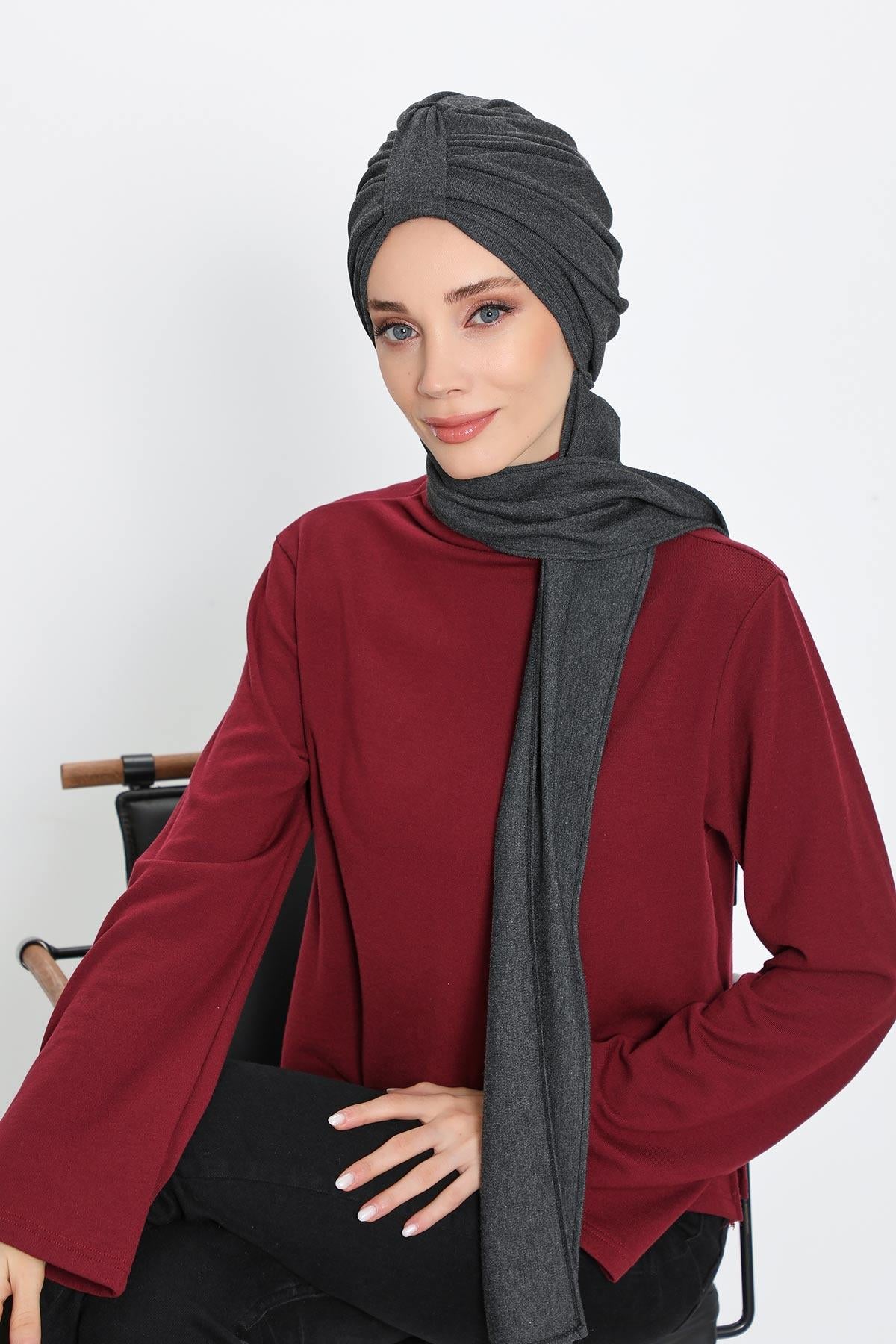 Kışlık Fularlı Bone Türban,B-80RB