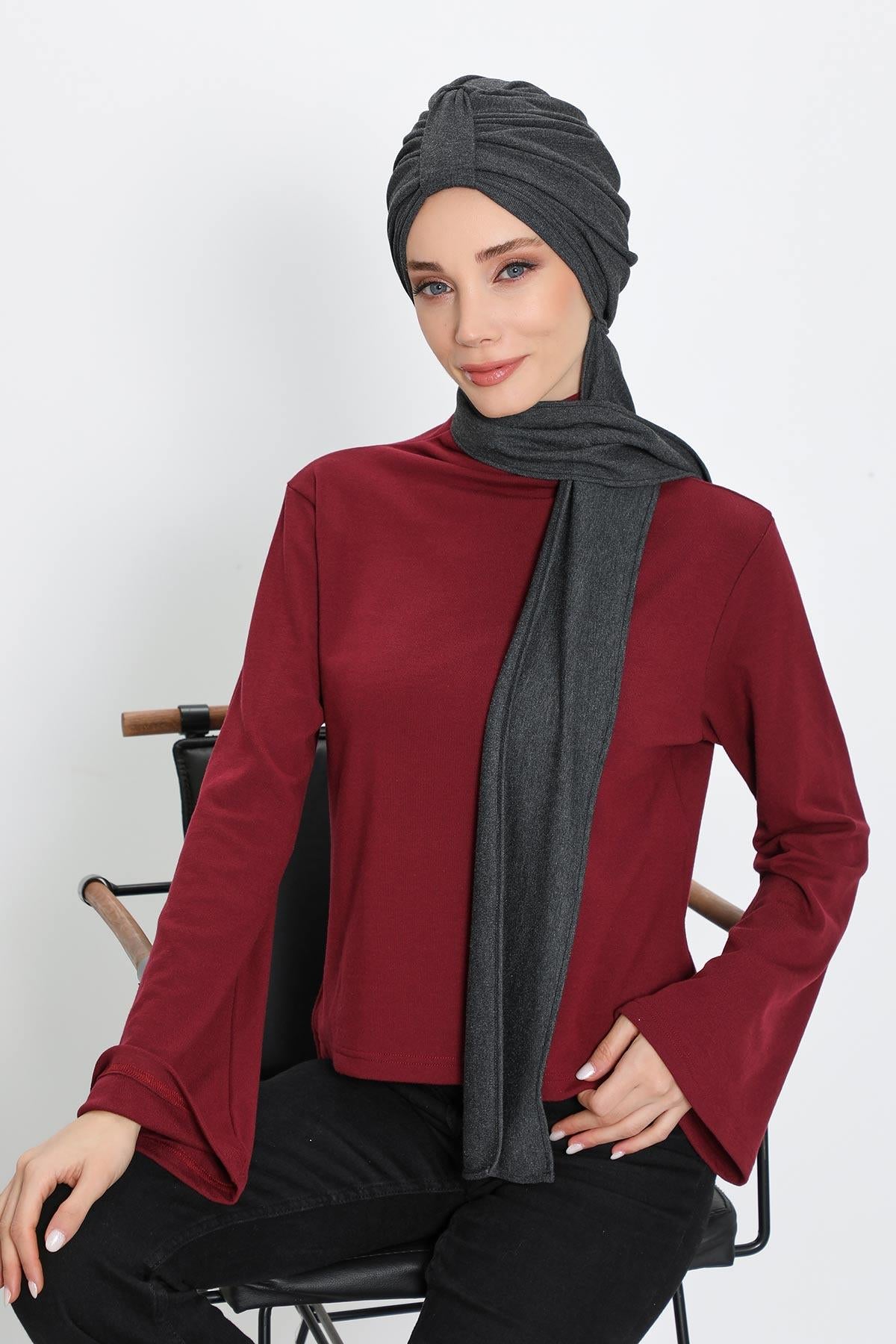 Kışlık Fularlı Bone Türban,B-80RB