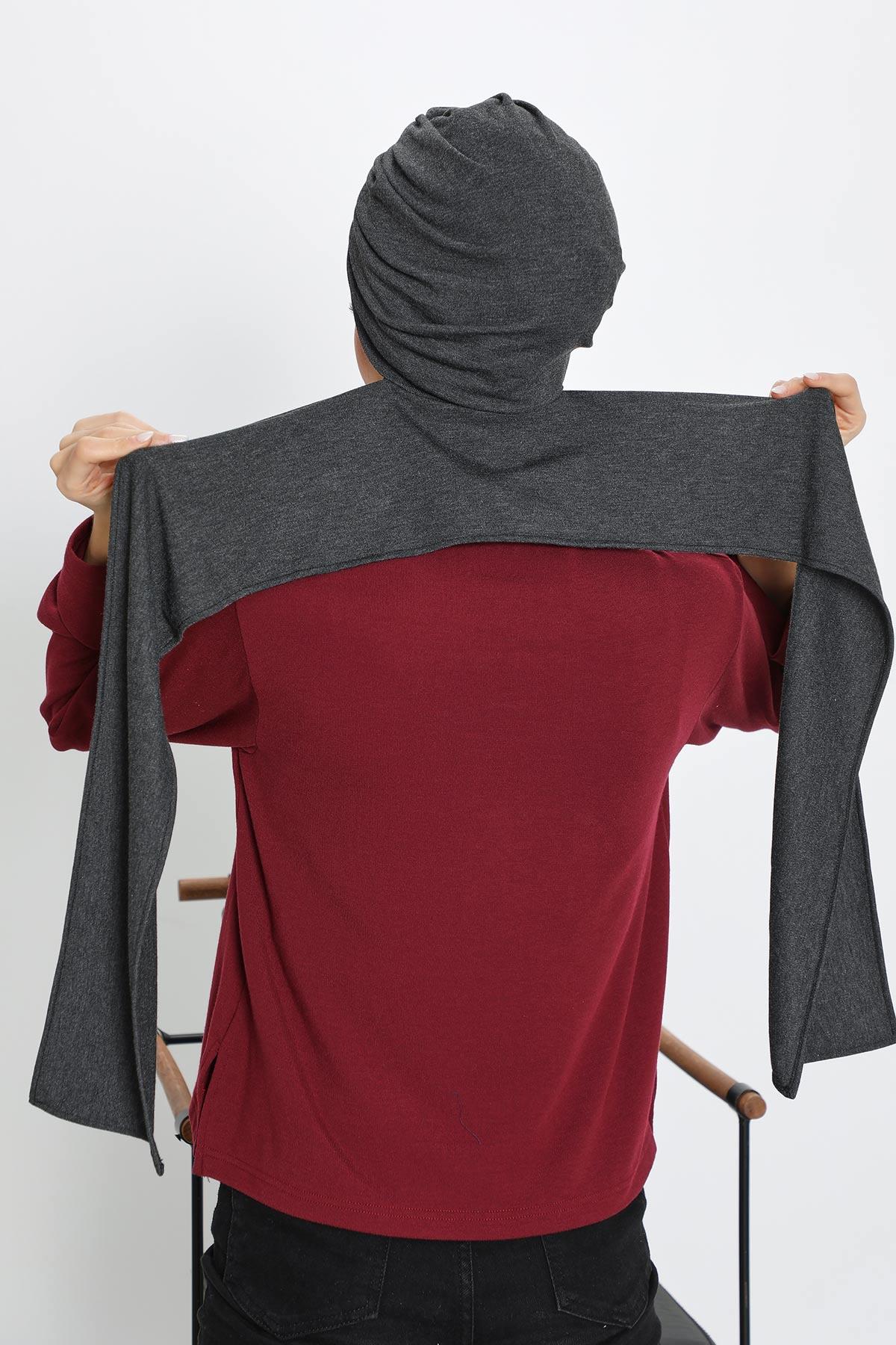 Kışlık Fularlı Bone Türban,B-80RB