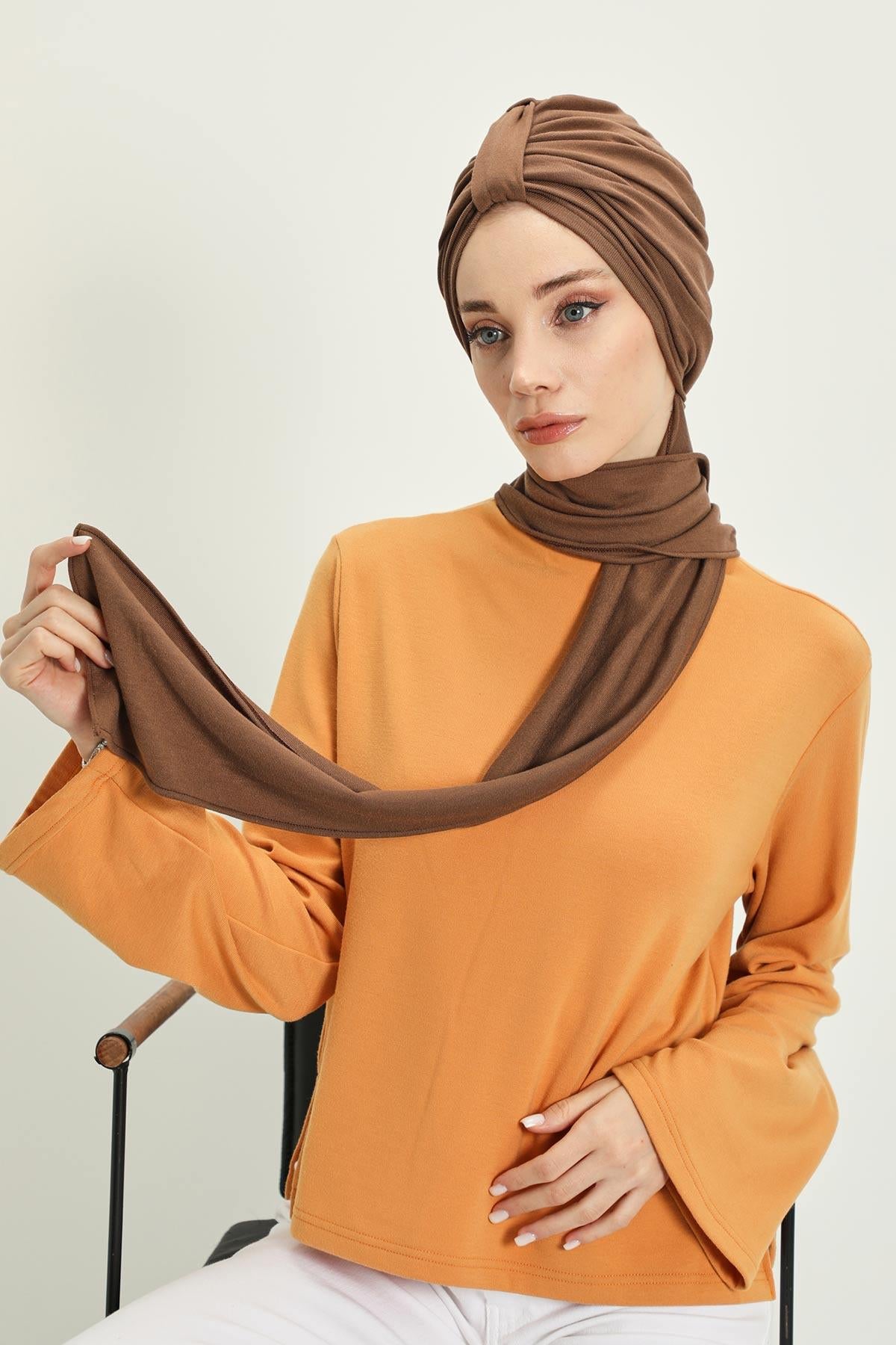 Kışlık Fularlı Bone Türban,B-80RB